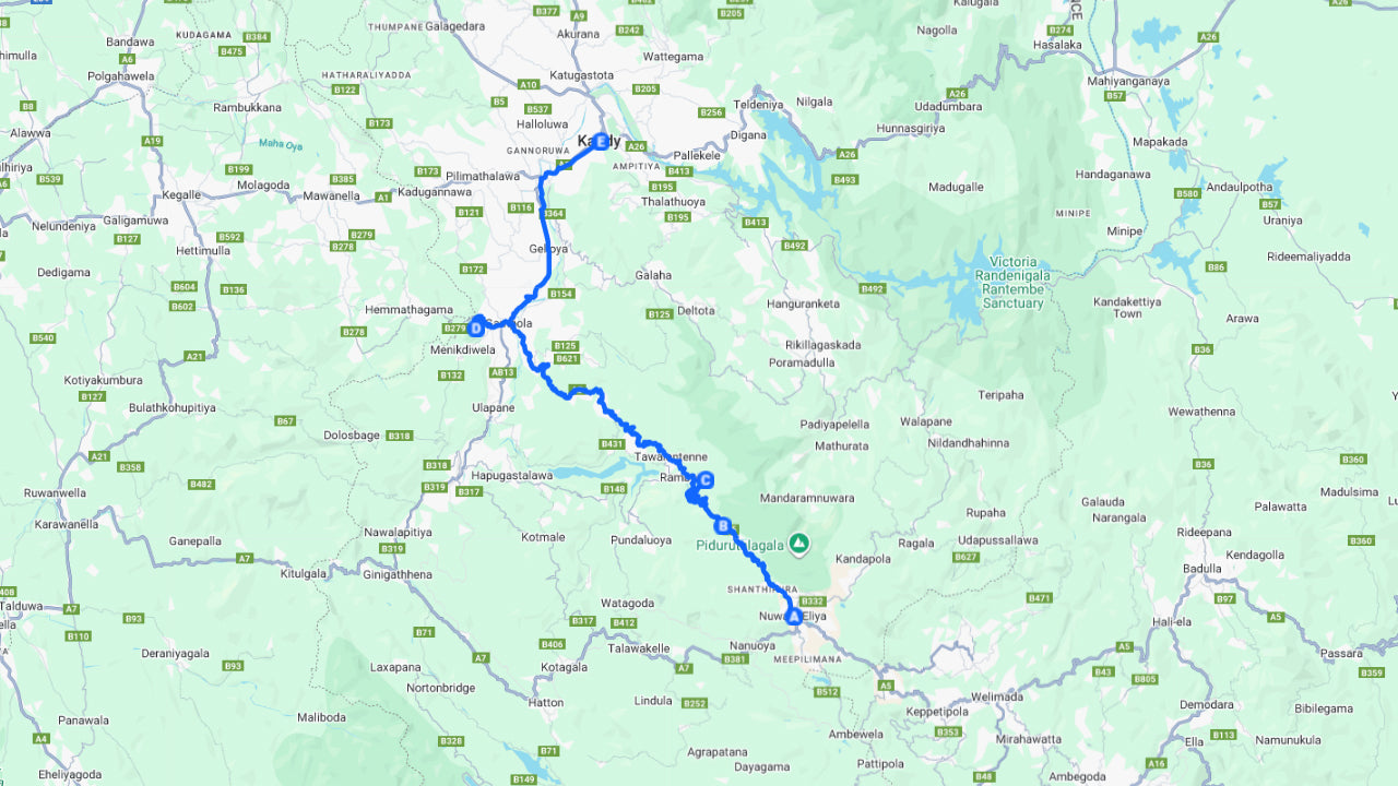 Trasferimento privato panoramico da Nuwara Eliya a Kandy con visite turistiche