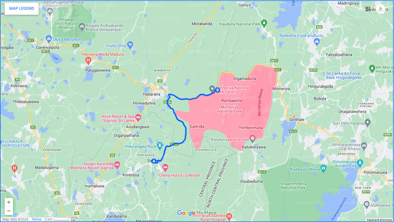 Safari nel Parco Nazionale di Minneriya da Sigiriya