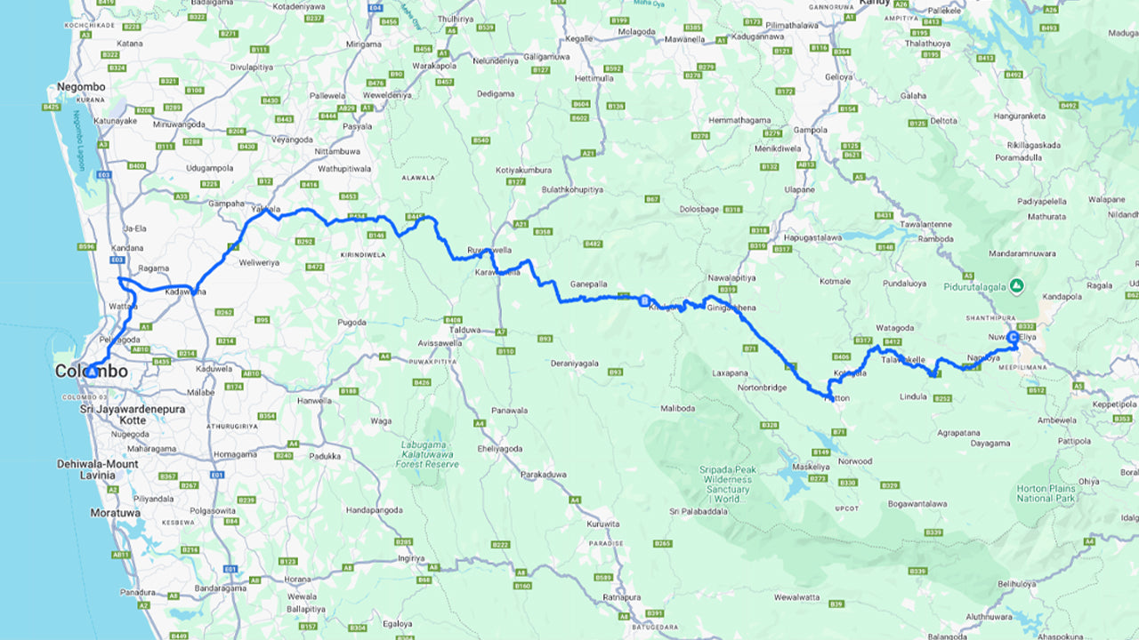 Trasferimento privato da Colombo City a Nuwara Eliya City con avventura di canyoning