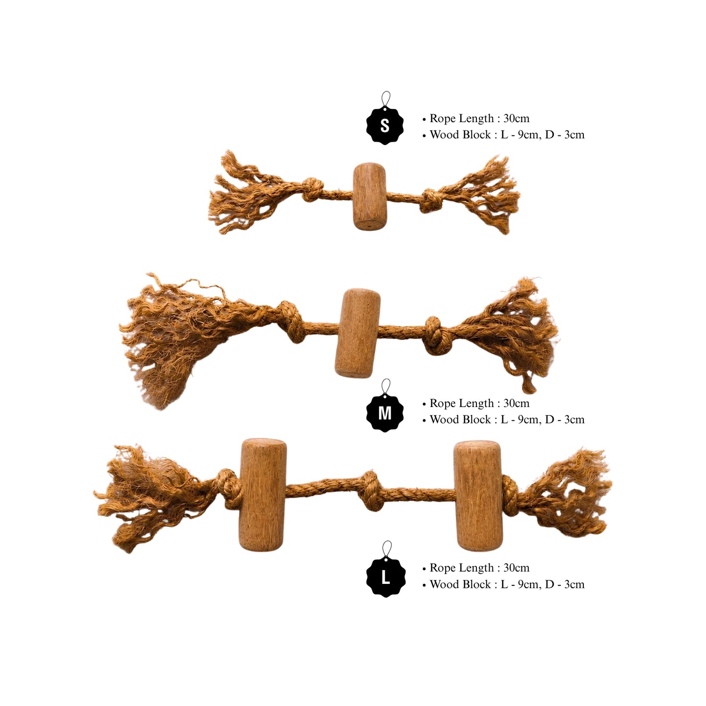 Cinnapaws Cinnacoco Cinnamon Wood with Coco Rope Tug & Chew Toy