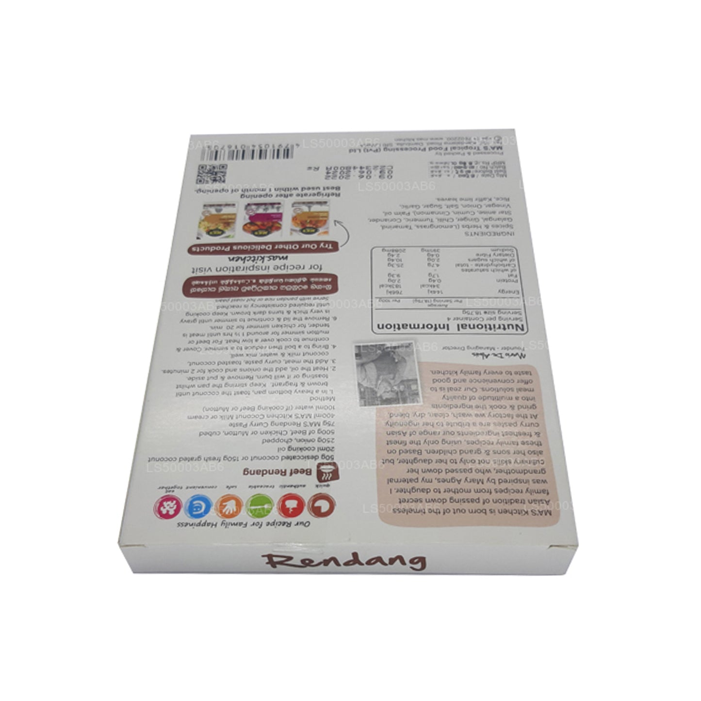 Pasta Rendang indonesiana MA's Kitchen (75g)