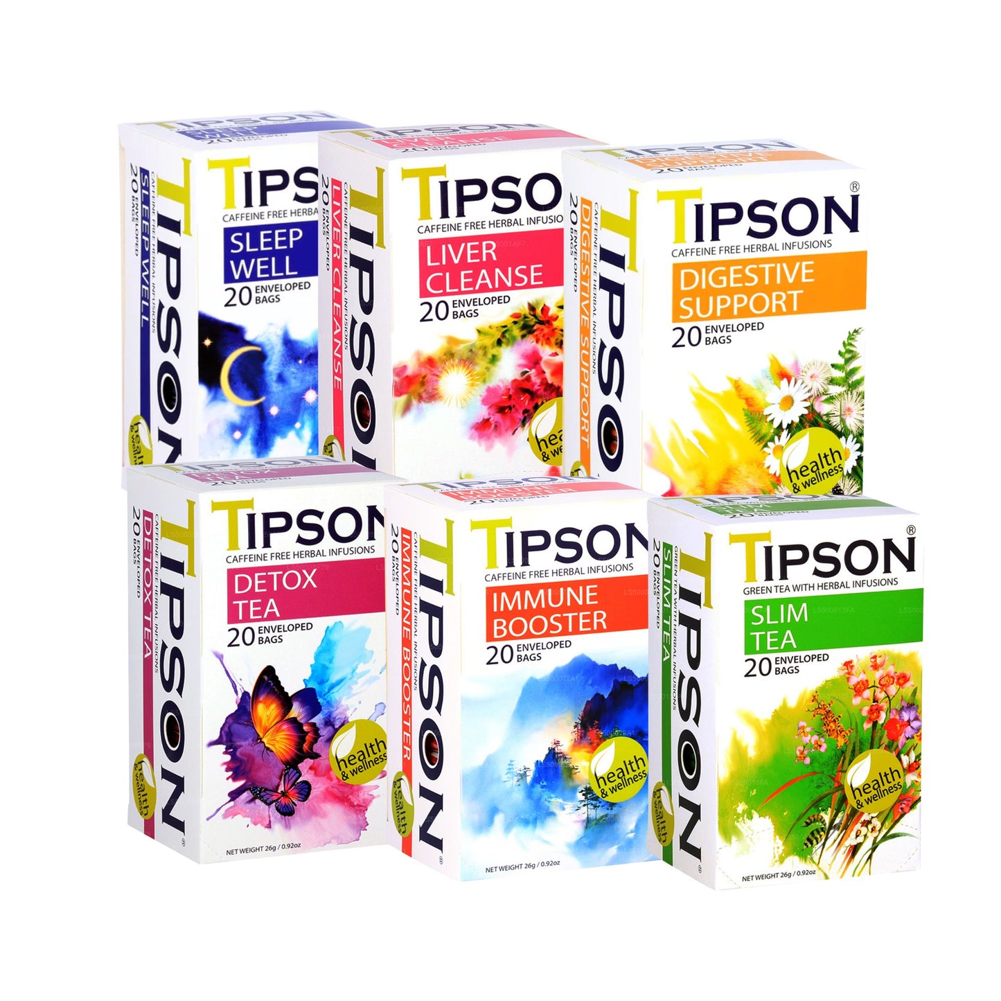 Tipson Tea Wellness Bundle - 6 Pack (156g)