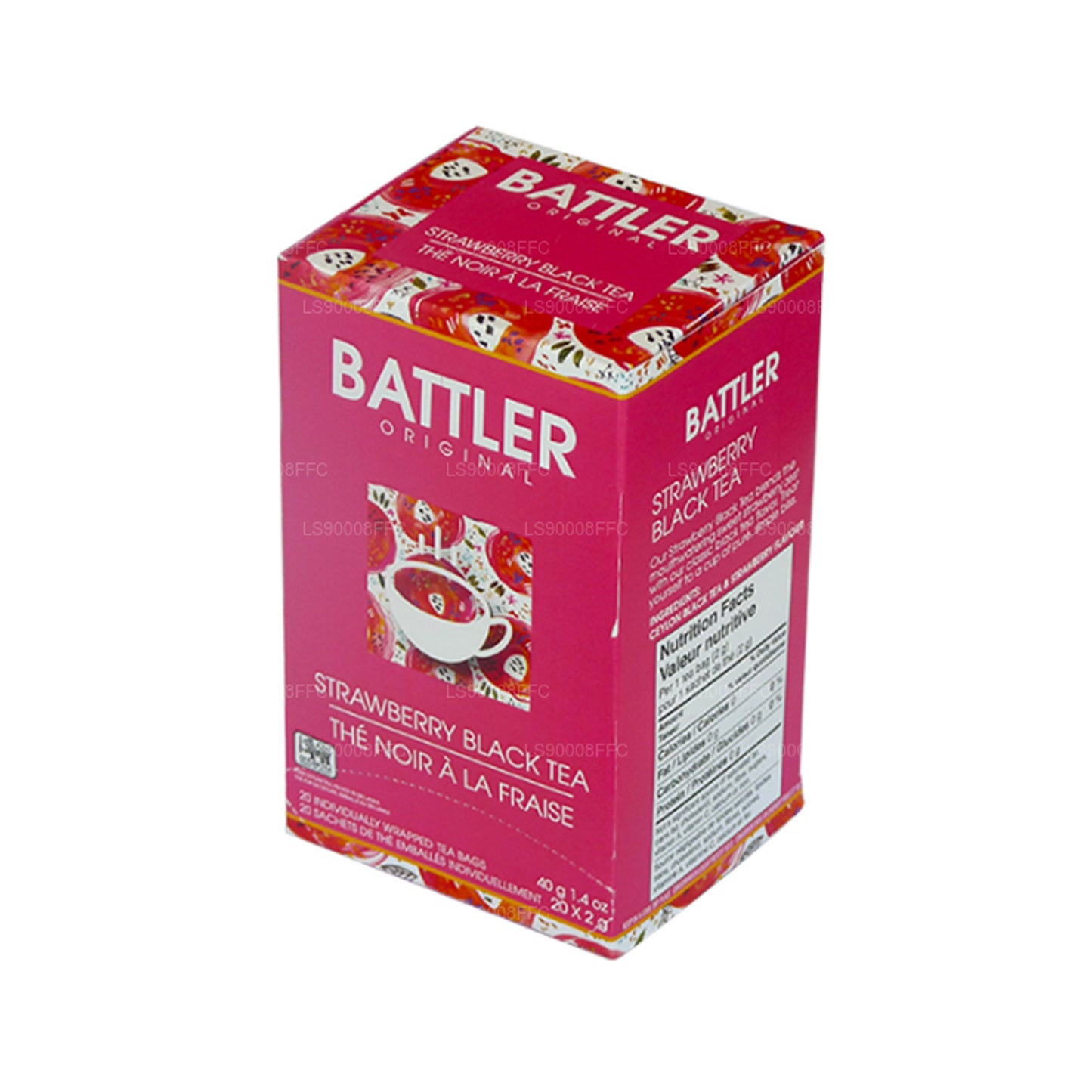 Tè nero alla fragola Battler Original (40 g) 20 bustine di tè
