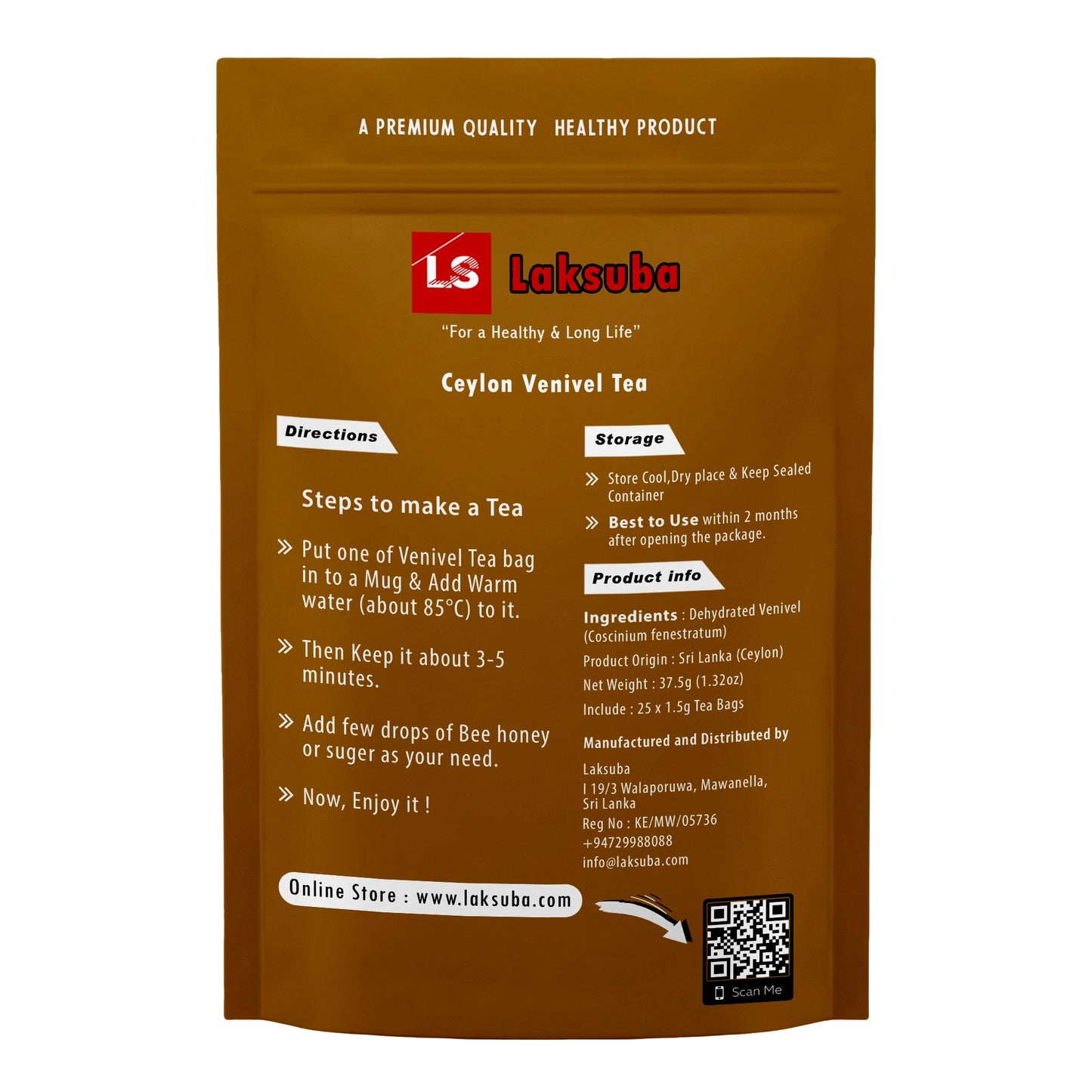 Tè Laksuba Ceylon Venivel (37,5 g) 25 bustine