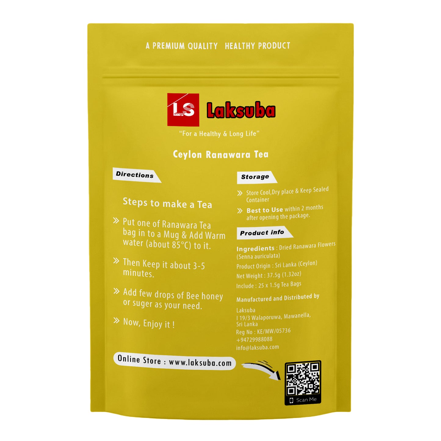 Tè Ranawara Laksuba Ceylon (37,5 g) 25 bustine