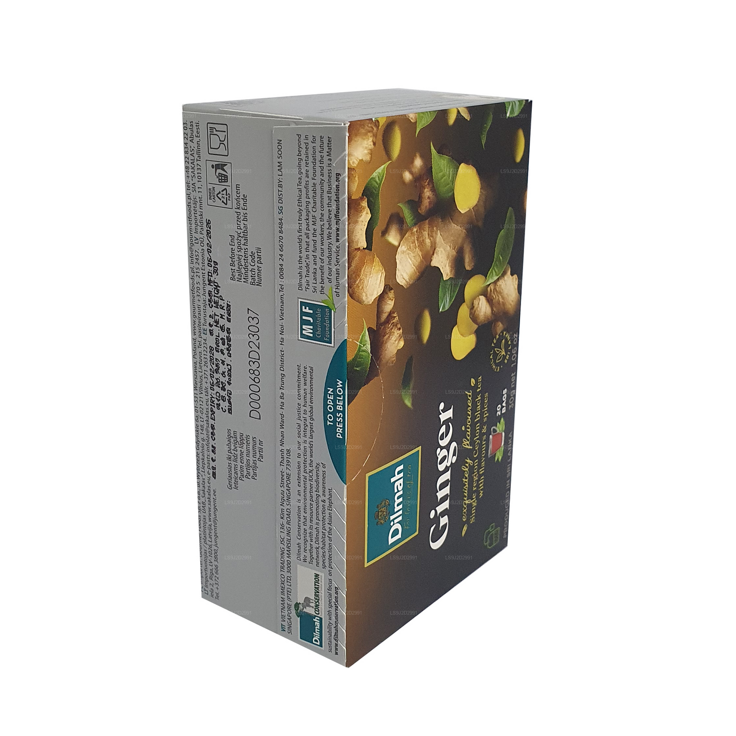 Tè nero aromatizzato allo zenzero Dilmah (30 g) 20 bustine di tè