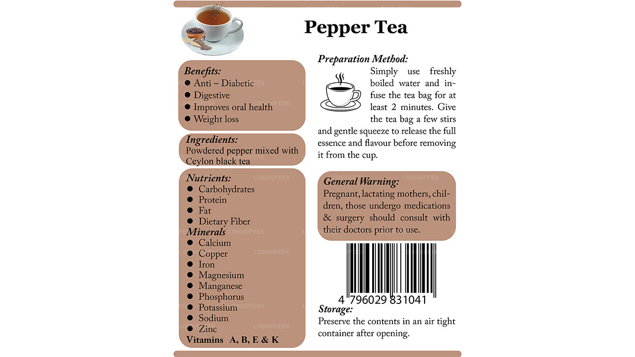 Lifetone Pepper Tea (40g) 20 Tea Bags