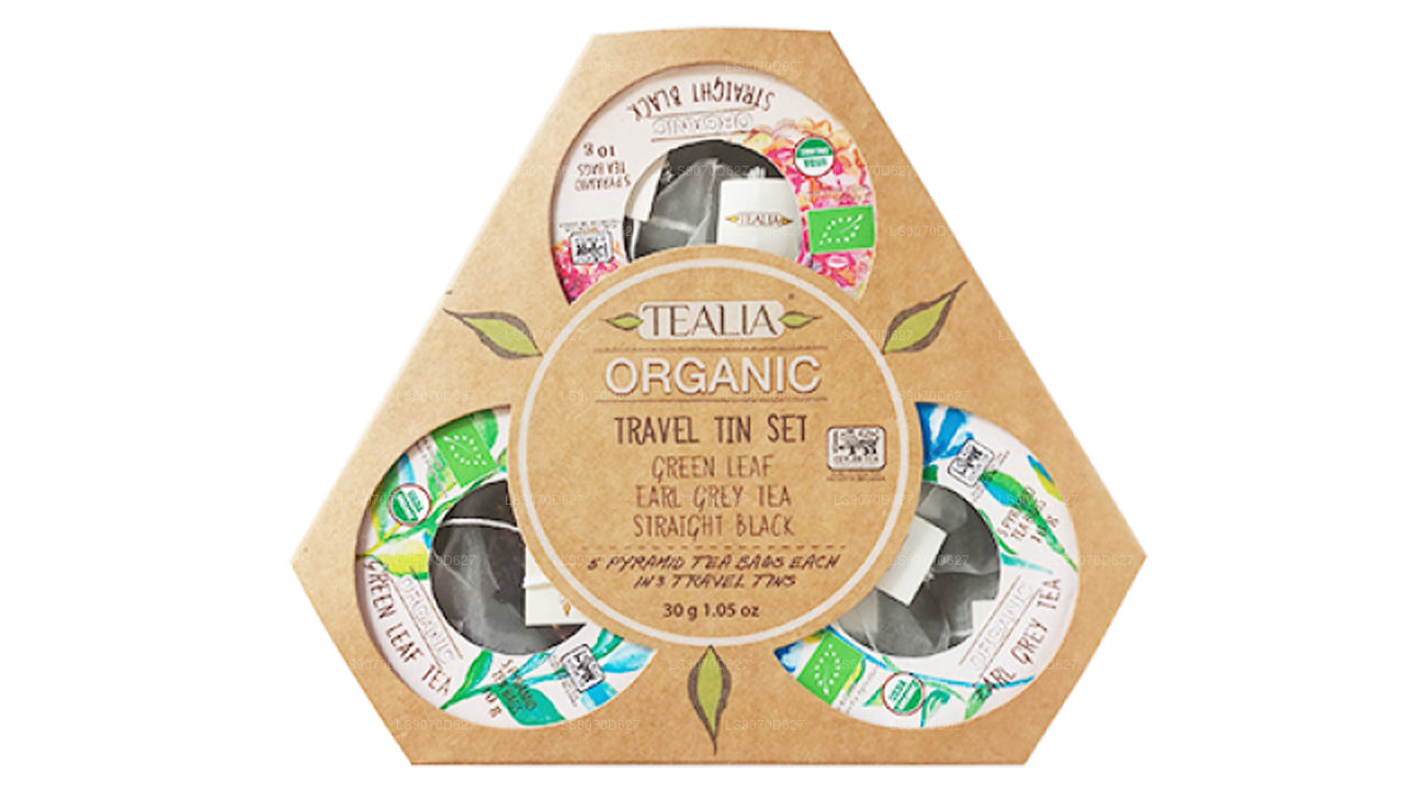 Tealia Organic Travel Pack - Gift Tea "15 Pyramid infusion Bags" (30g)