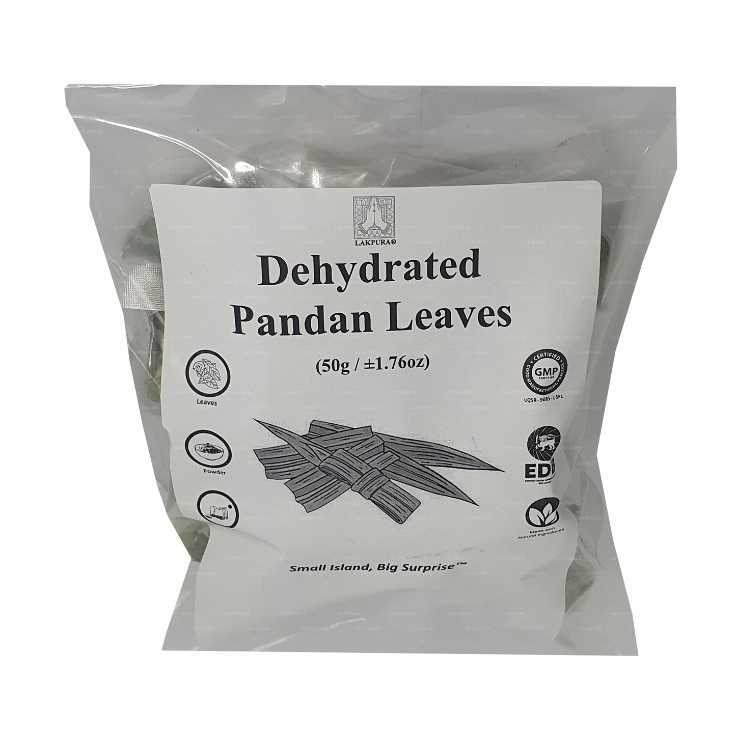 Foglie di pandan rampe disidratate di Lakpura
