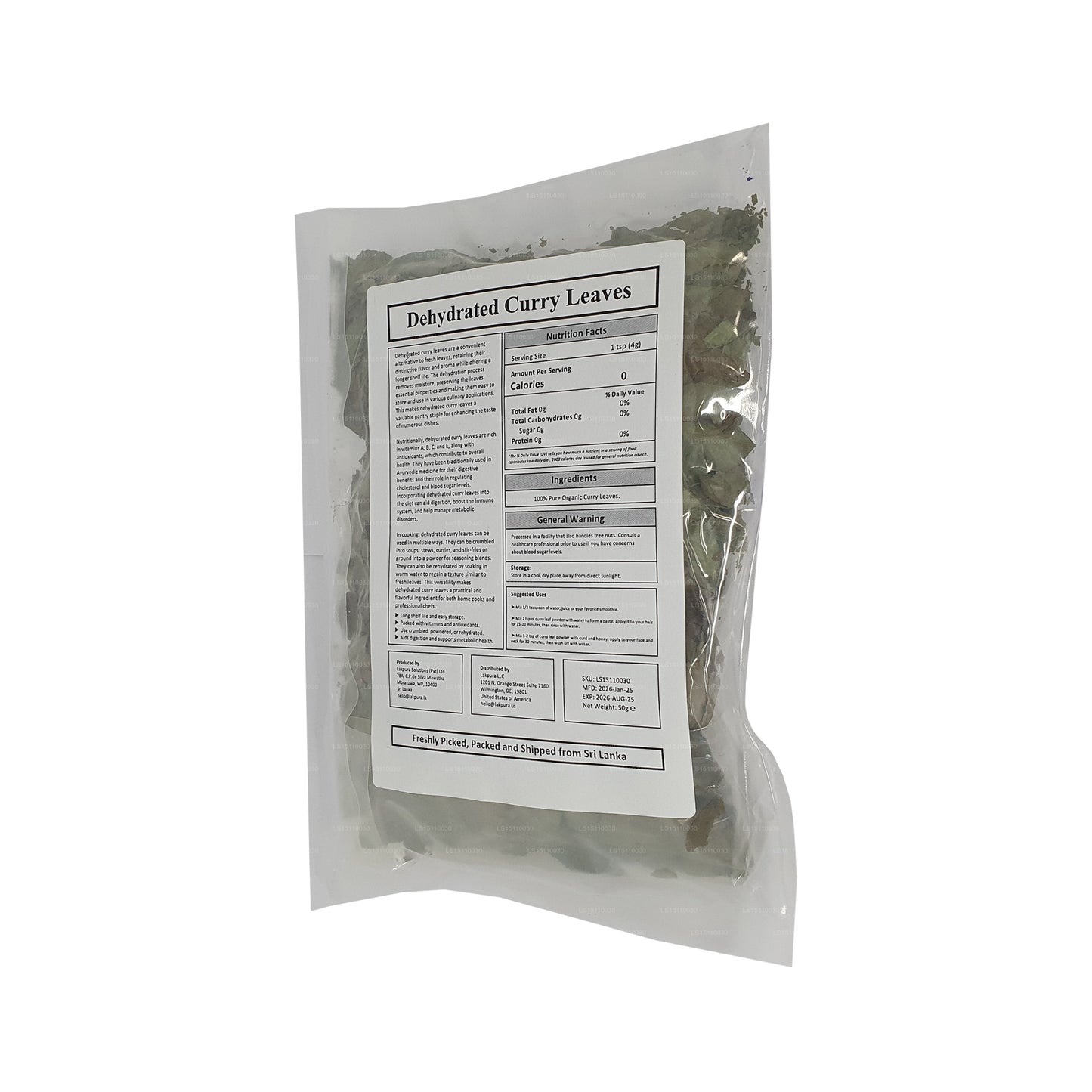 Foglie di curry disidratate Lakpura®