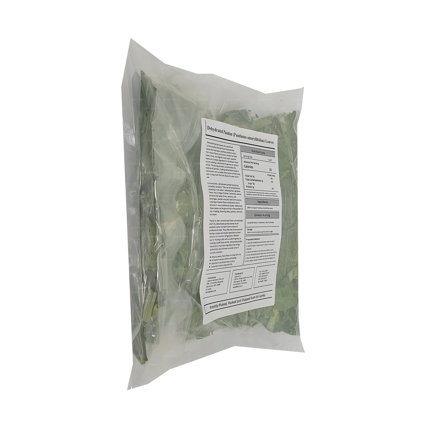 Foglie di pandan rampe disidratate di Lakpura