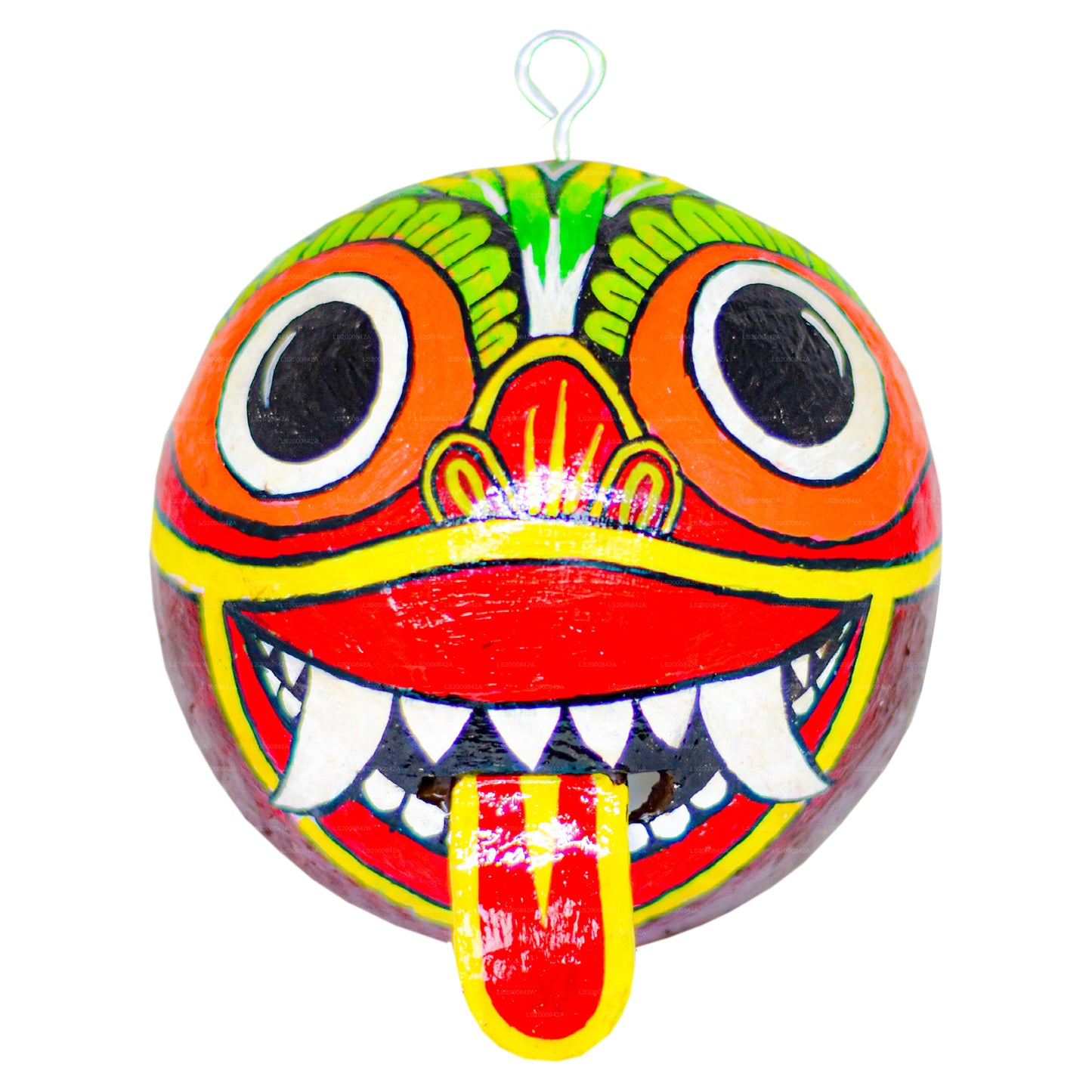 Sri Lankan Traditional Raksha Masks (Mayura, Maru, Agni, Naga) Painted Over Coconut Shells (Pack of 4)