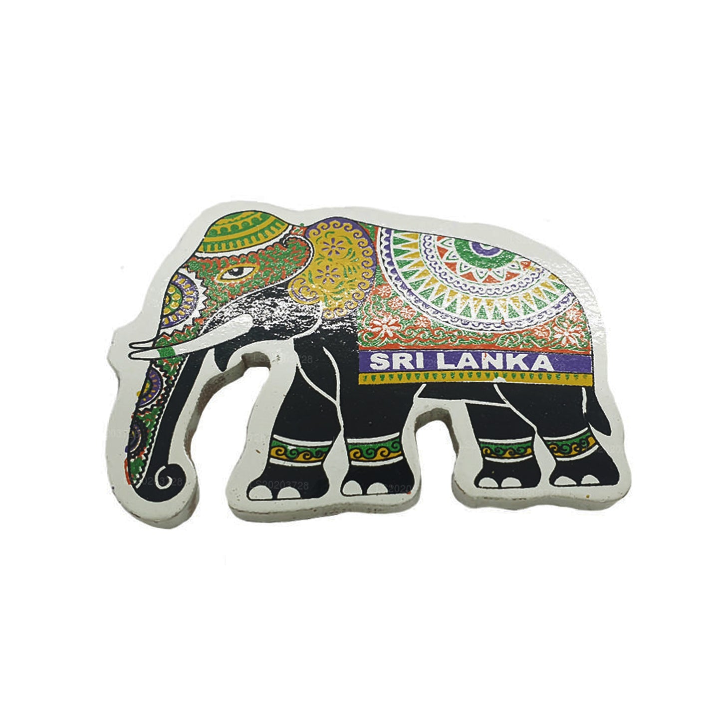 Magnete da frigorifero tradizionale dello Sri Lanka a forma di elefante Perahera