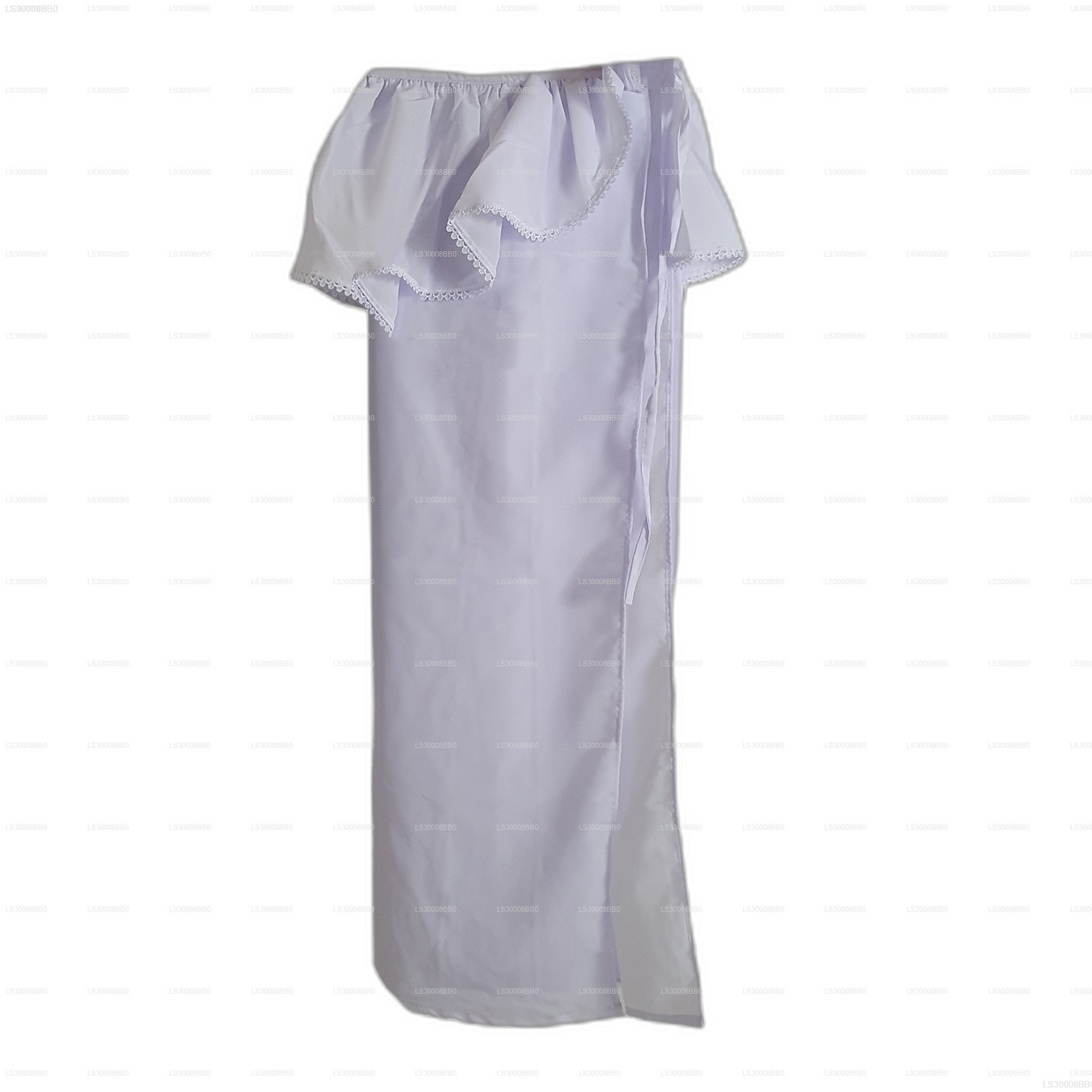 Lakpura® Lamasaree bianco per bambine (mezzo sari)