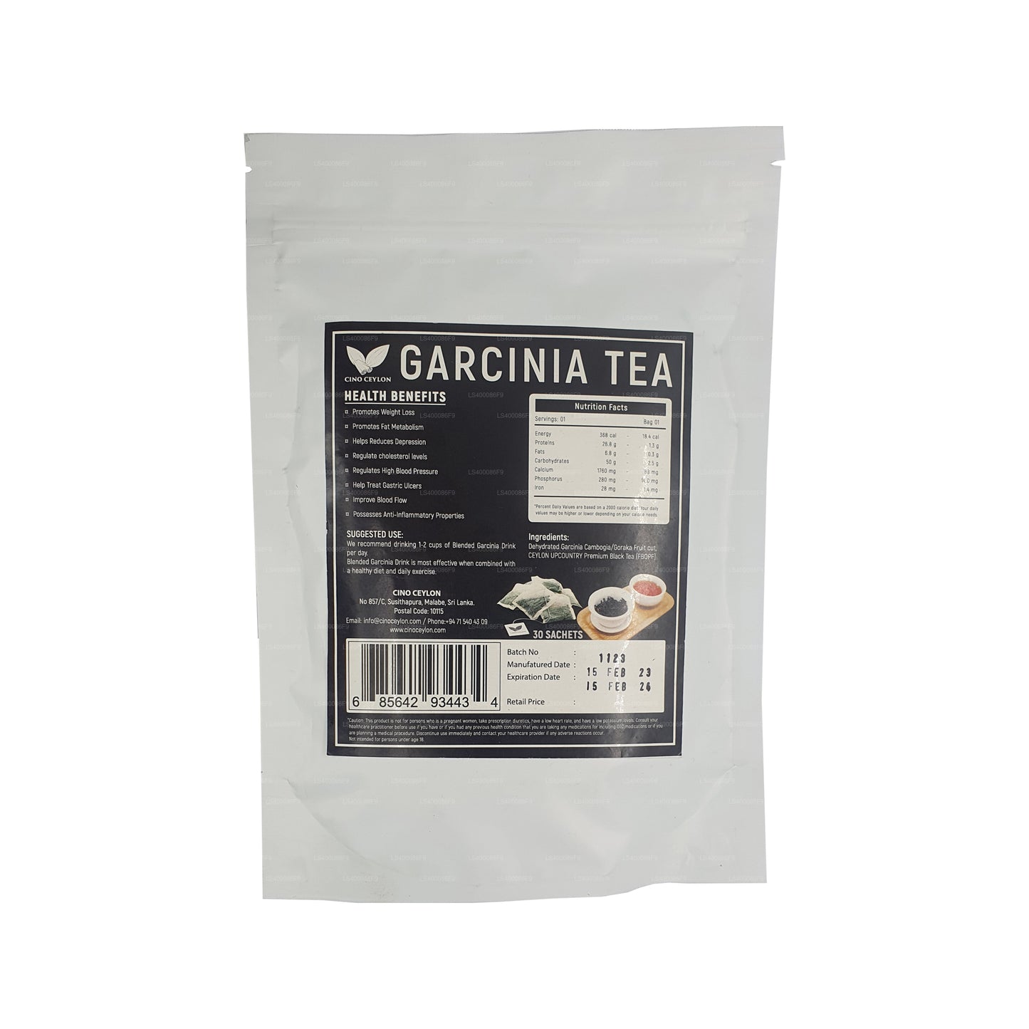 Tè Garcinia Cino Ceylon (30 bustine di tè)
