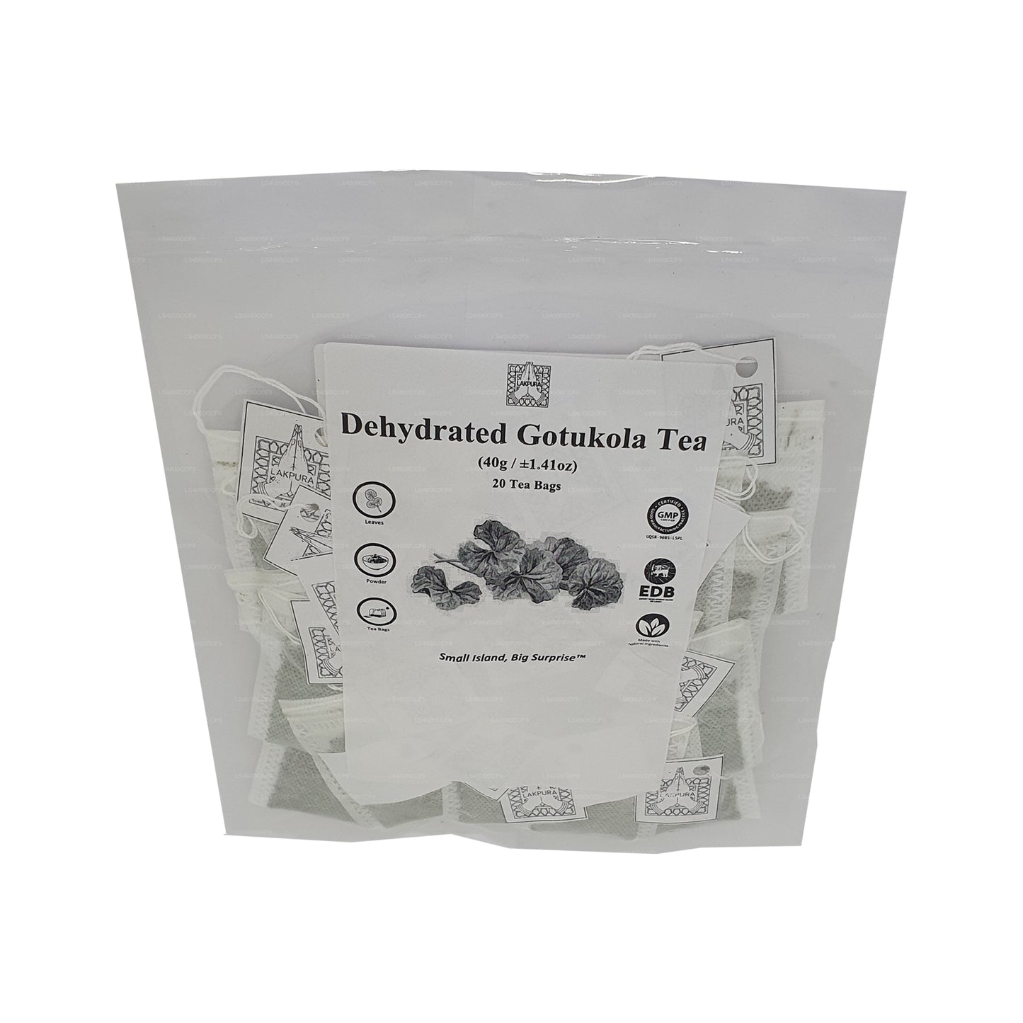 Bustine di tè Gotukola disidratato Lakpura (40 g) 20 bustine di tè
