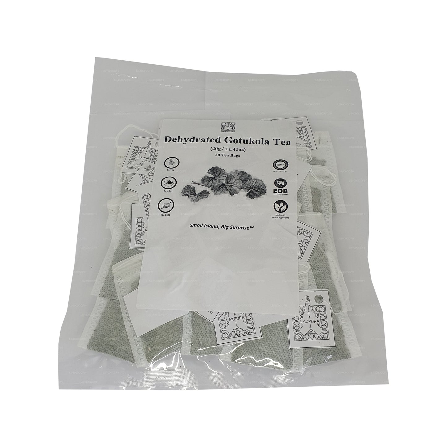 Bustine di tè Gotukola disidratato Lakpura (40 g) 20 bustine di tè