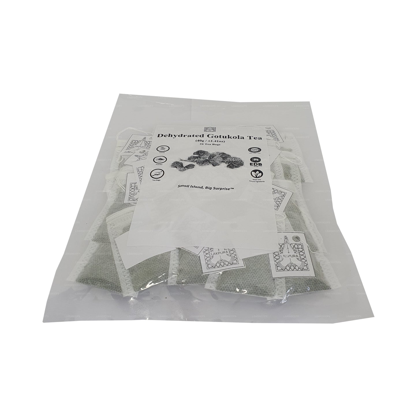 Bustine di tè Gotukola disidratato Lakpura (40 g) 20 bustine di tè