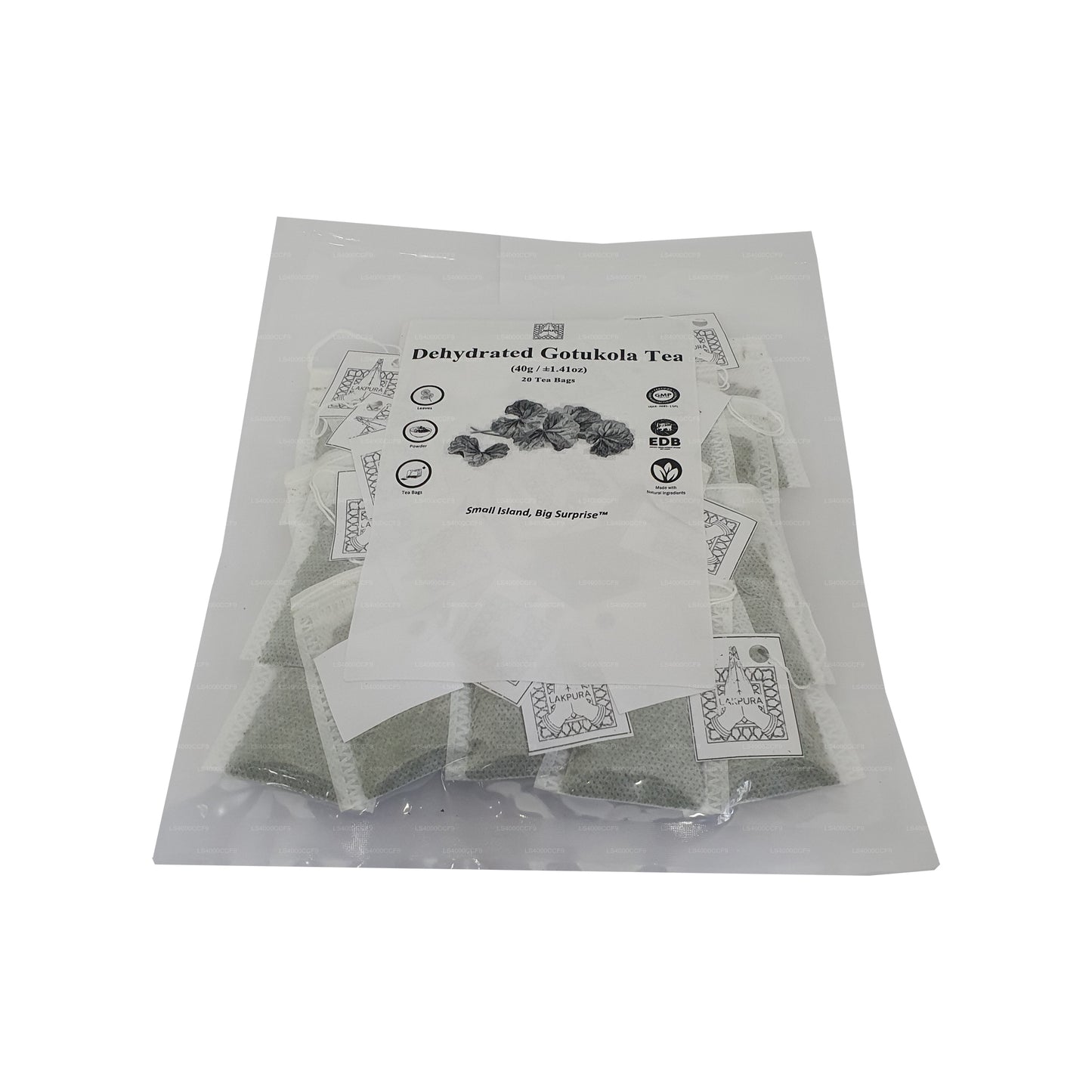 Bustine di tè Gotukola disidratato Lakpura (40 g) 20 bustine di tè