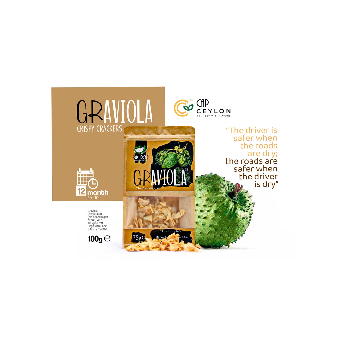 Cracker croccanti alla graviola CAP di Ceylon (75g)