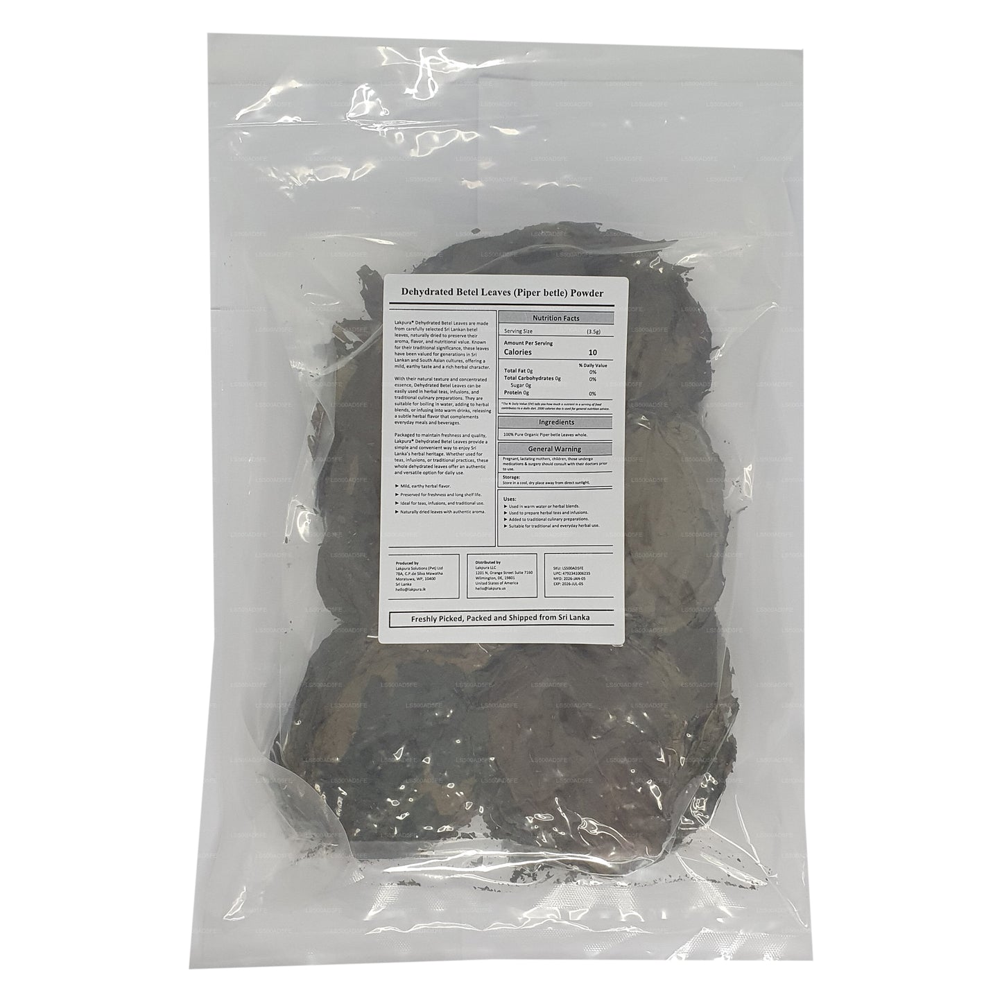 Lakpura® Foglie di betel disidratate