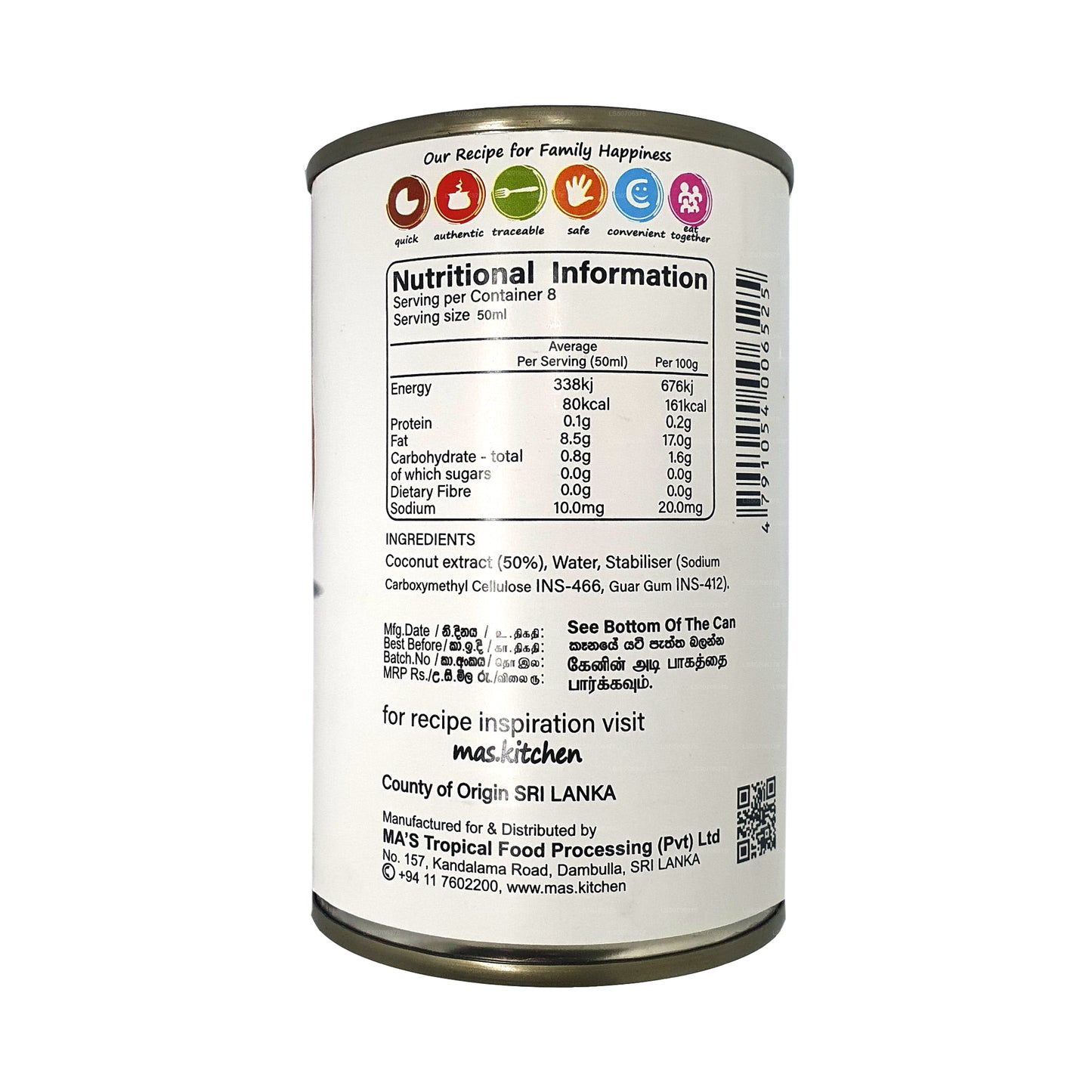 MA's Kitchen Coconut Milk Classic (400ml)