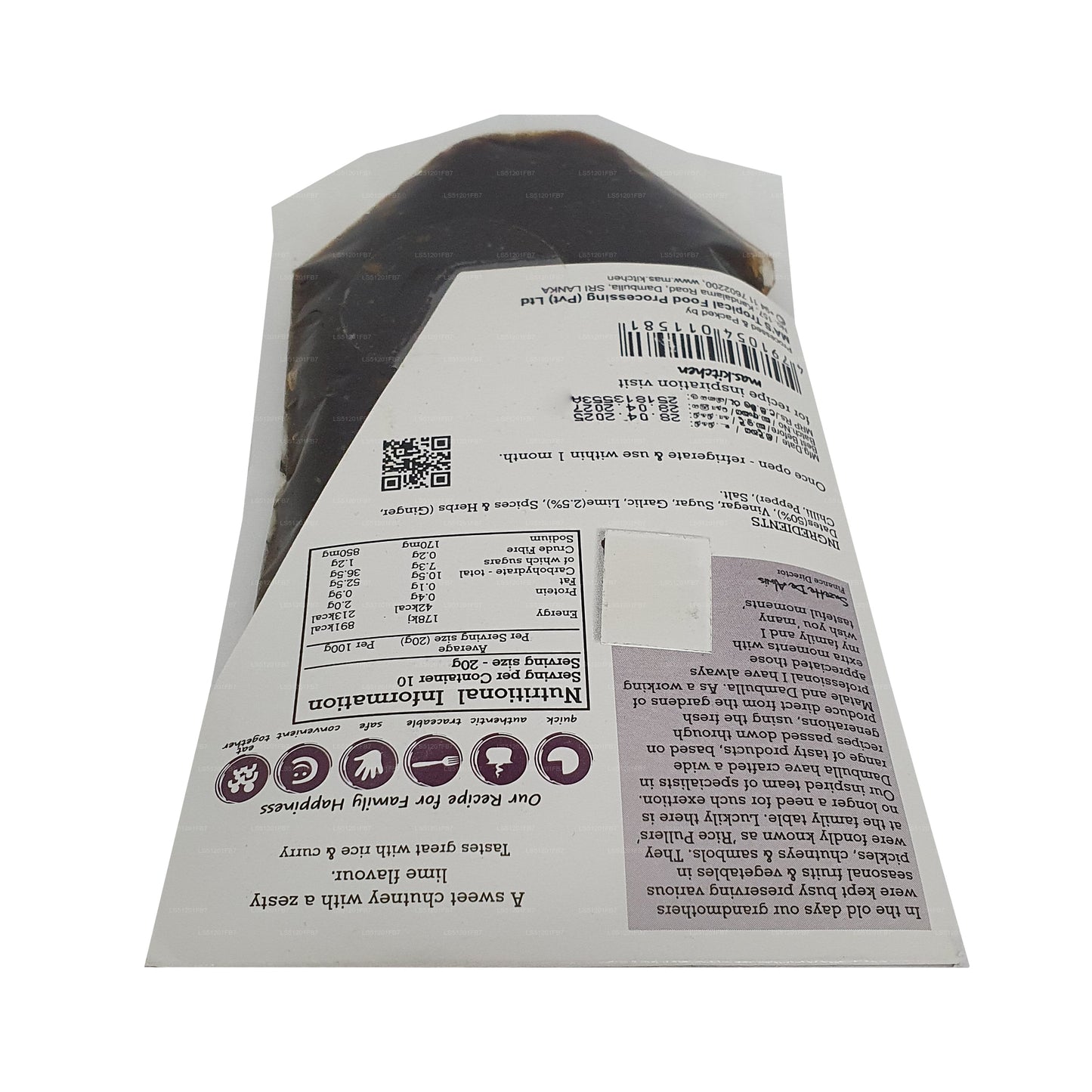 MA's Kitchen Chutney di datteri e lime (200g)