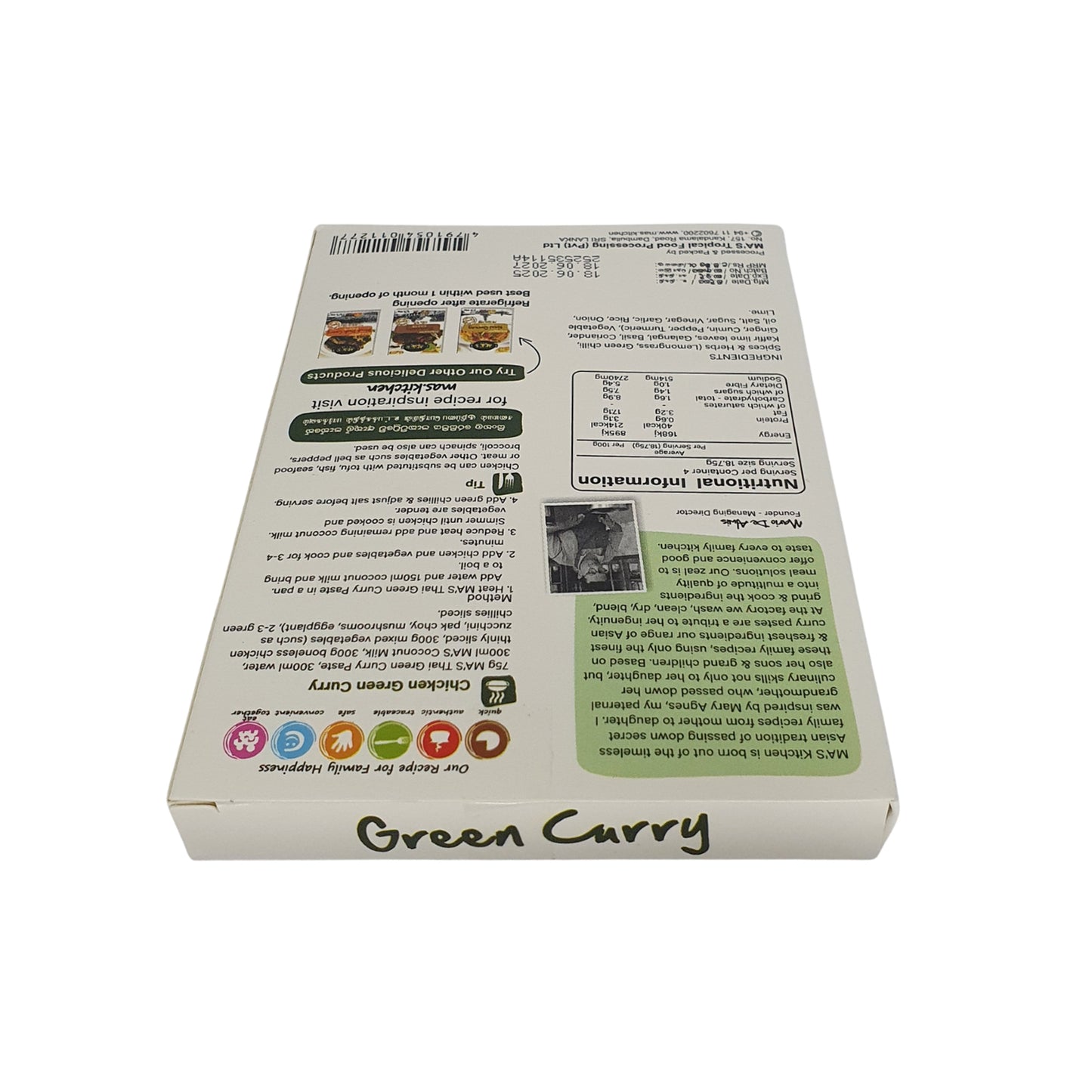 Pasta al curry verde tailandese MA's Kitchen (60g)