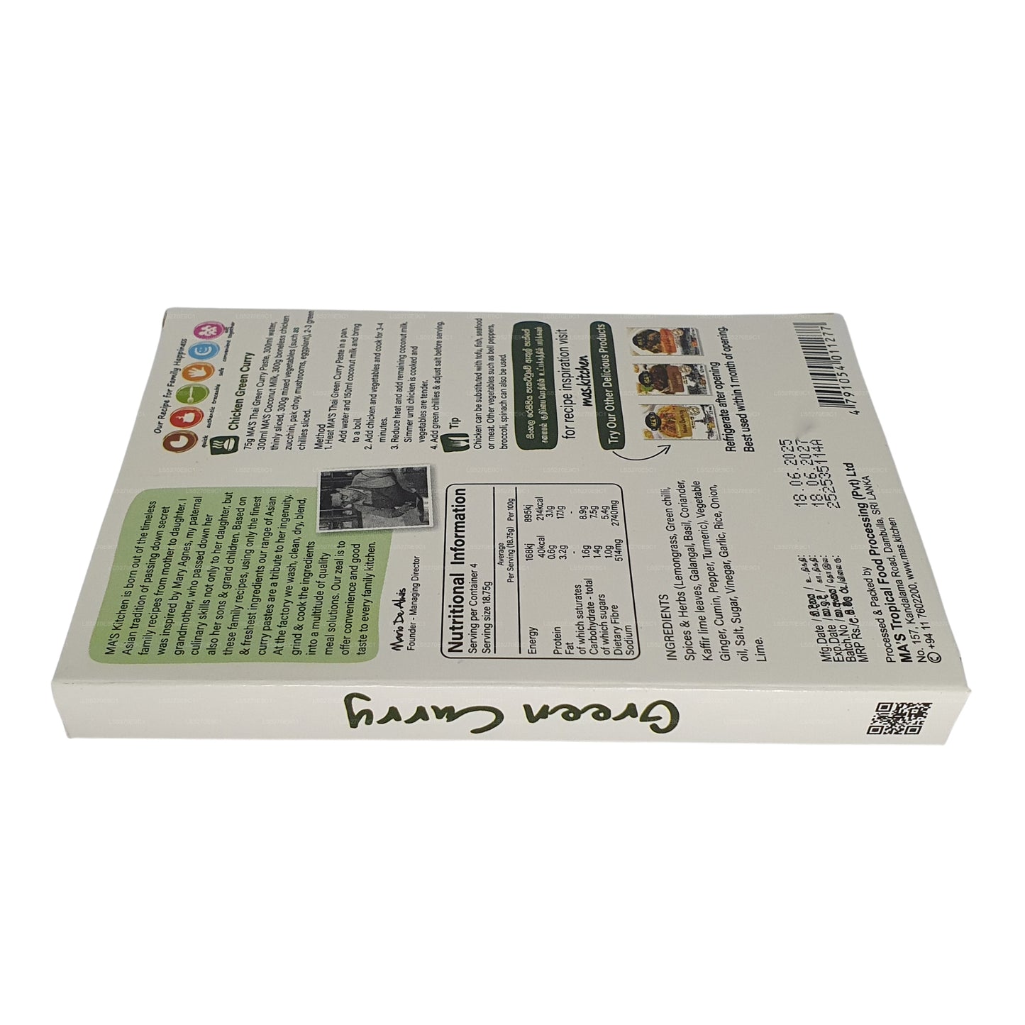 Pasta al curry verde tailandese MA's Kitchen (60g)