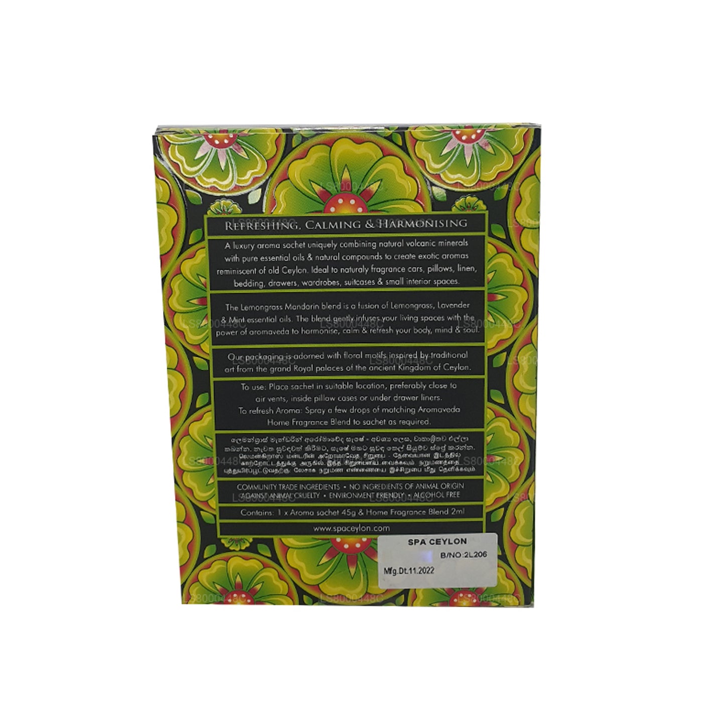 Spa Ceylon Lemongrass Mandarin Aromaveda Aroma Sachet (45g)