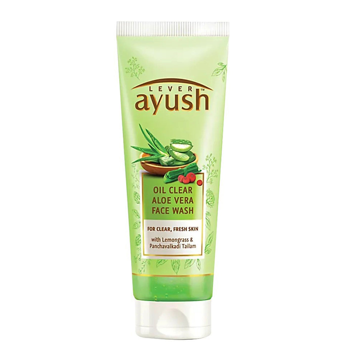 Detergente viso Ayush con olio naturale ayurvedico trasparente all'aloe vera (80g)