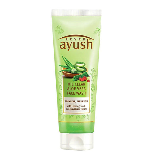 Detergente viso Ayush con olio naturale ayurvedico trasparente all'aloe vera (80g)