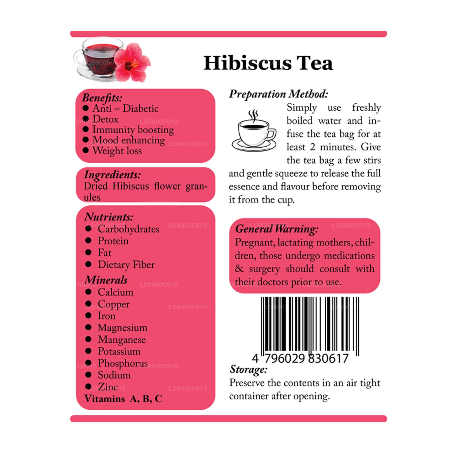 Lifetone Hibiscus Flower Tea (30g)