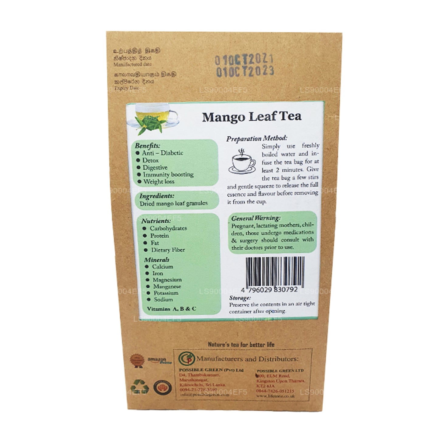 Tè in foglie di mango Lifetone (40 g)