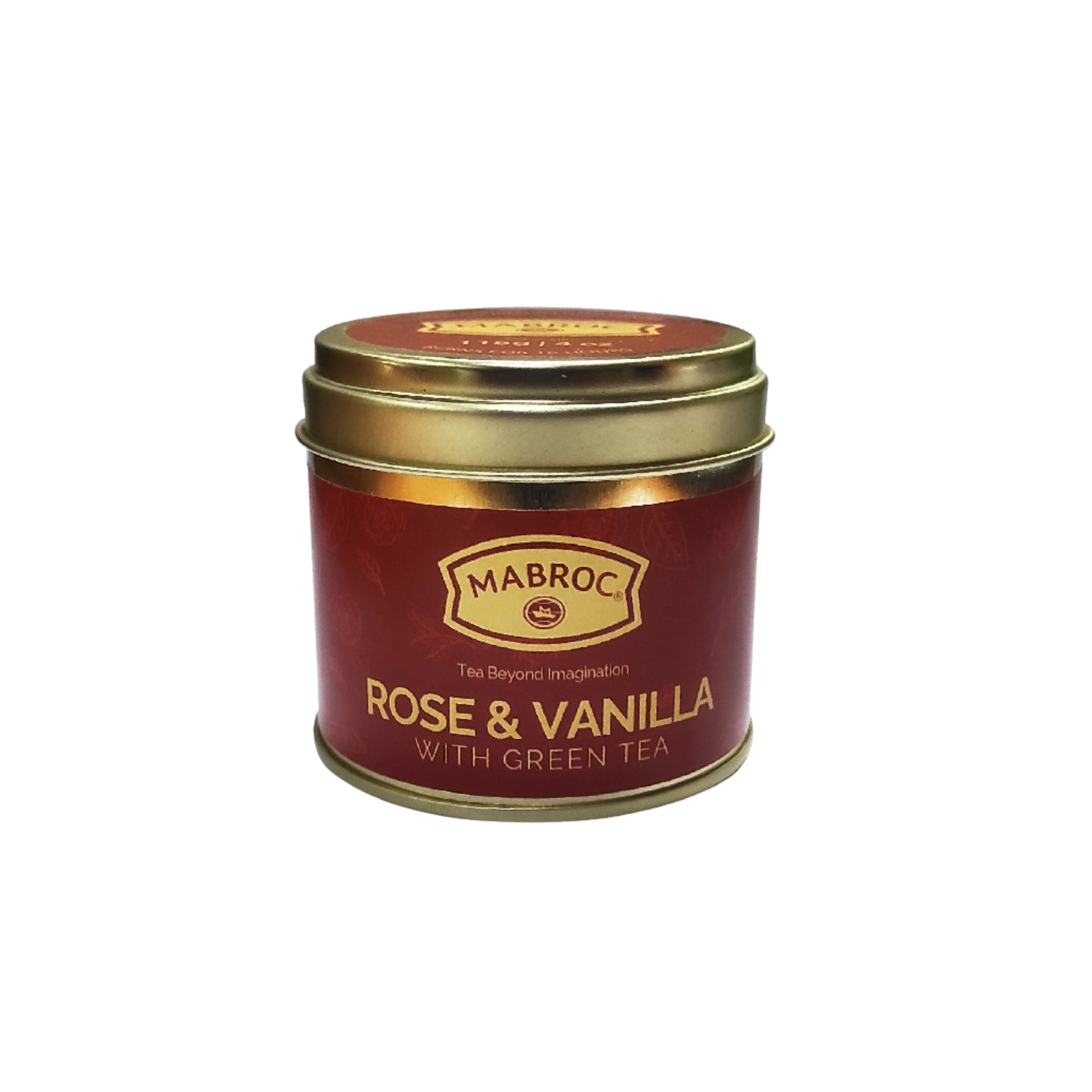 Candela profumata Mabroc al tè verde, rosa e vaniglia (118g)