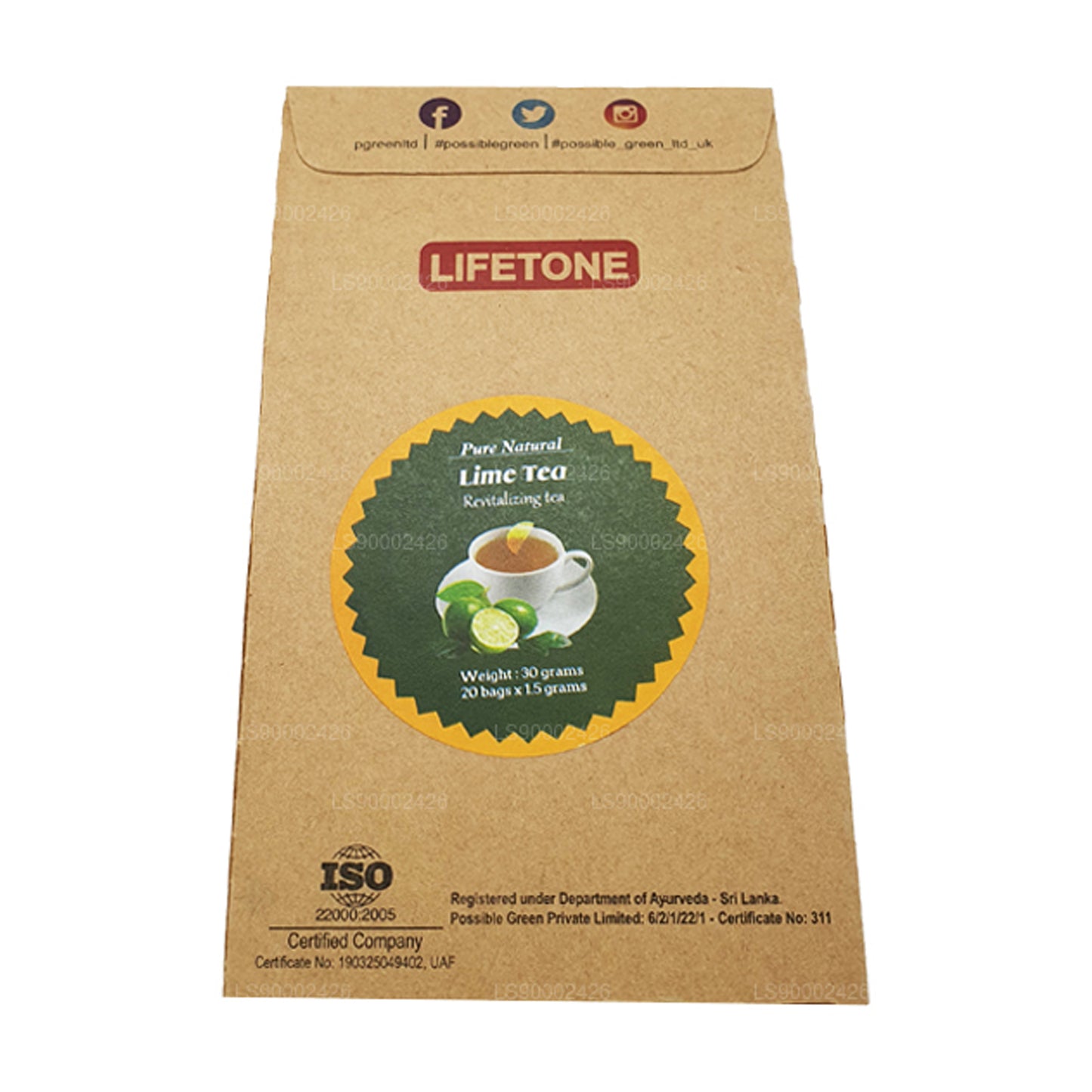 Lifetone Lime Tea (30g) 20 bustine di tè