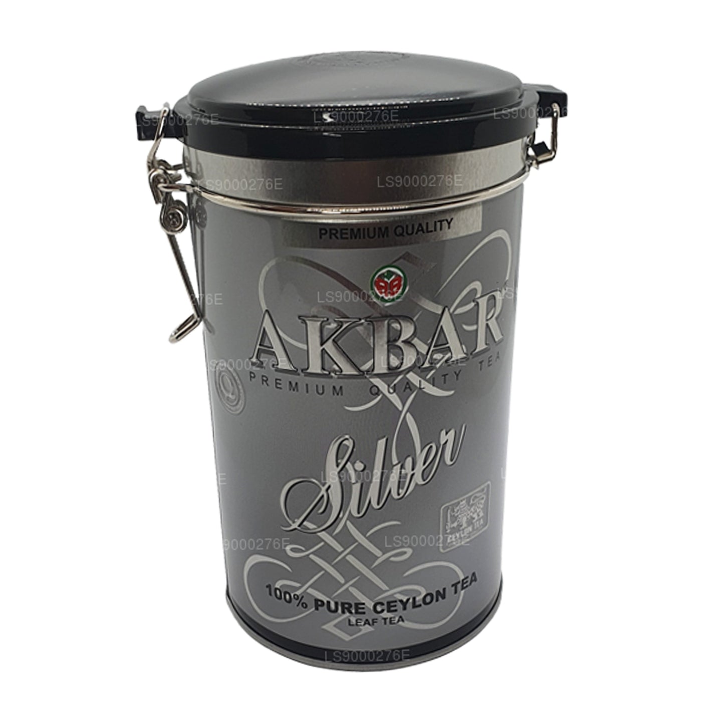 Akbar Premium Quality Silver  Leaf Tea Caddy