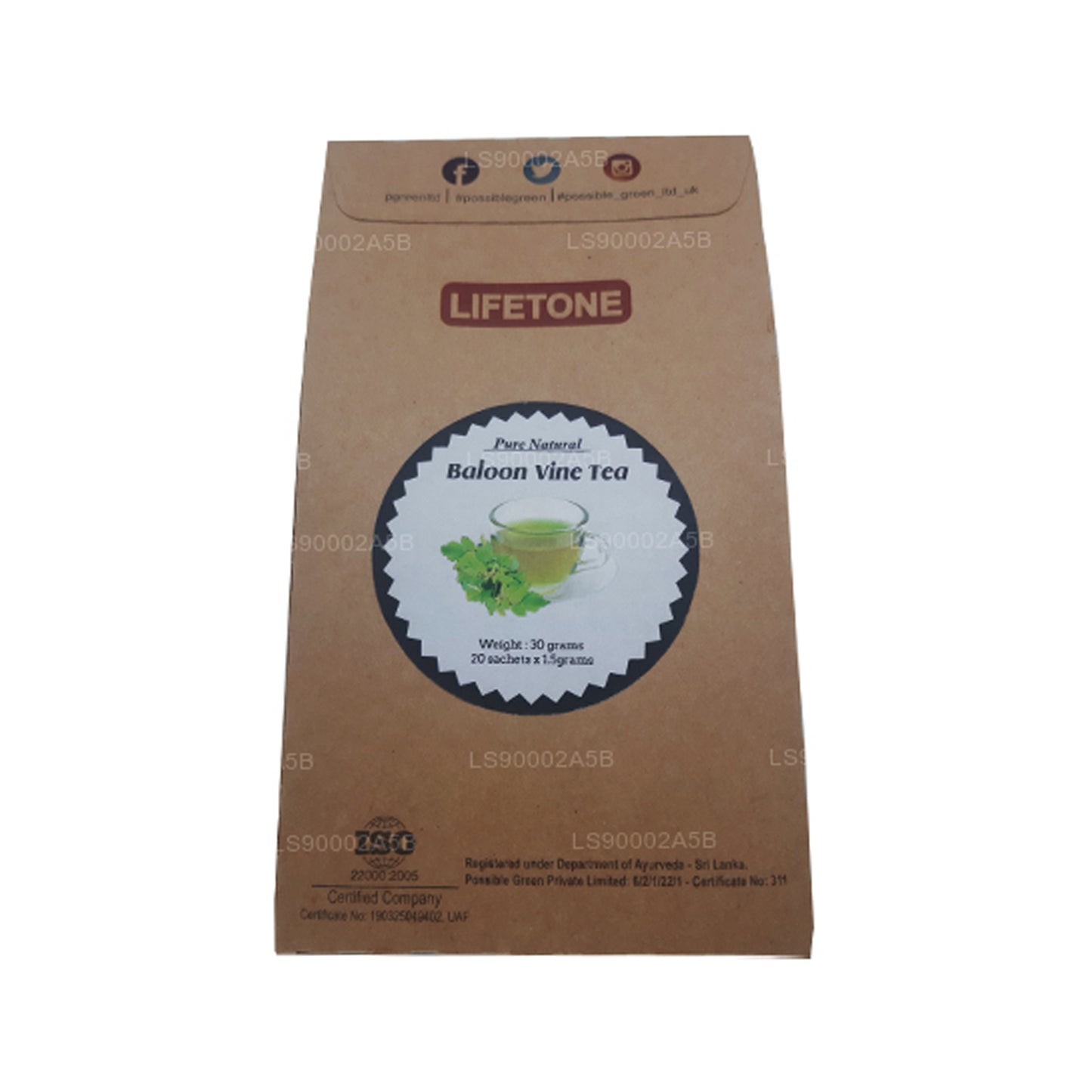Lifetone Balloon Vine Tea (30g) 20 Tea Bags