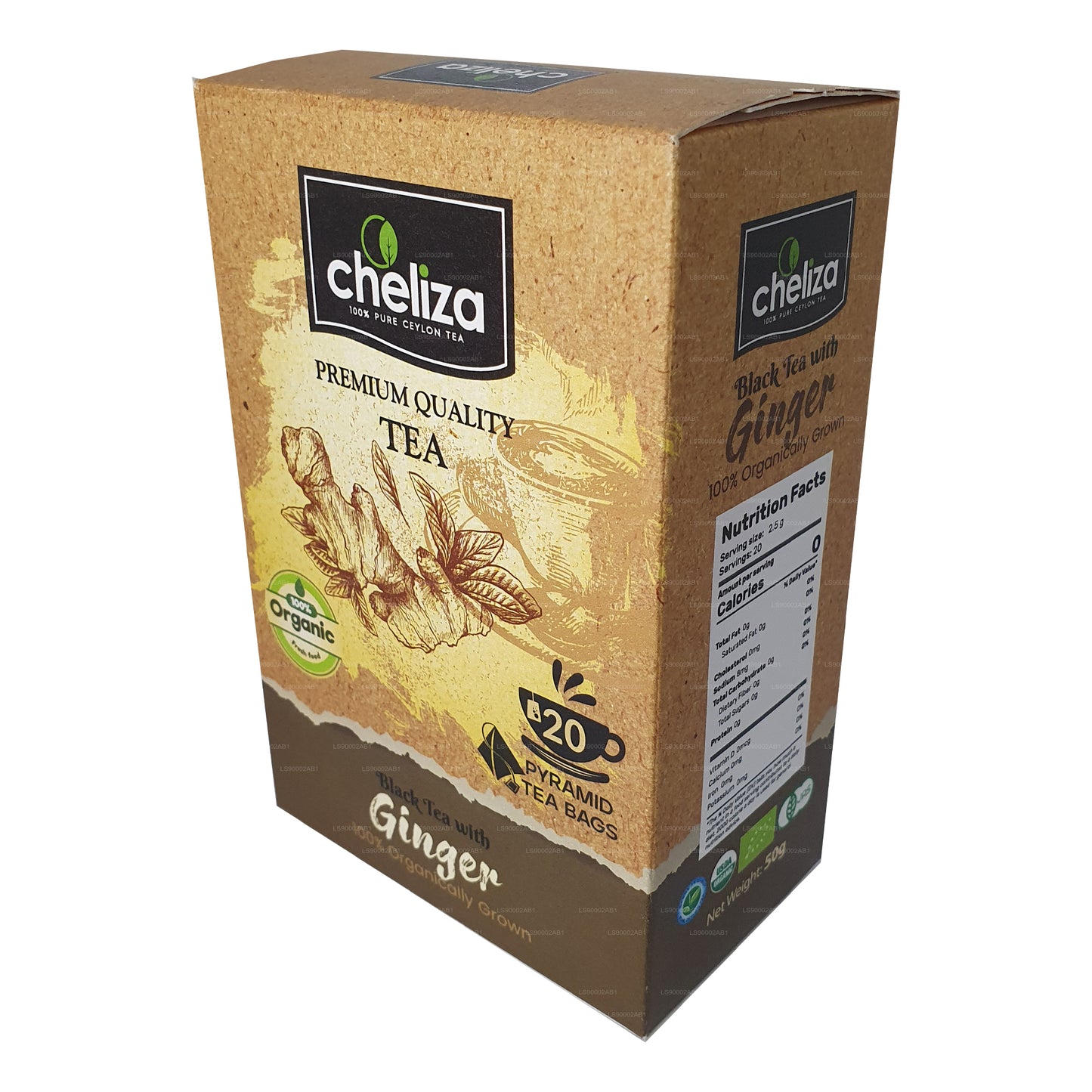 Cheliza Black Tea with Ginger (50g) 20 Tea Bags