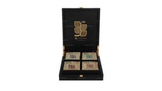 Jaf Tea - Presentatore in legno con coperchio chiuso a 4 scomparti