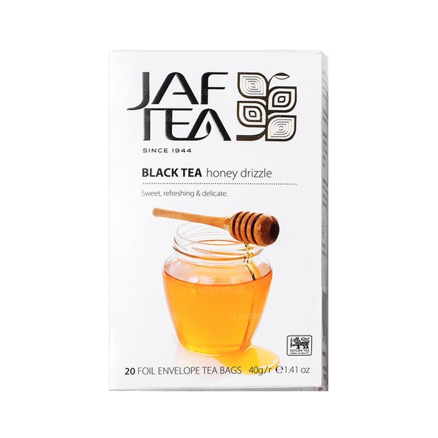 Jaf Tea, tè nero, miele, filo di carta stagnola, bustine di tè (40 g)