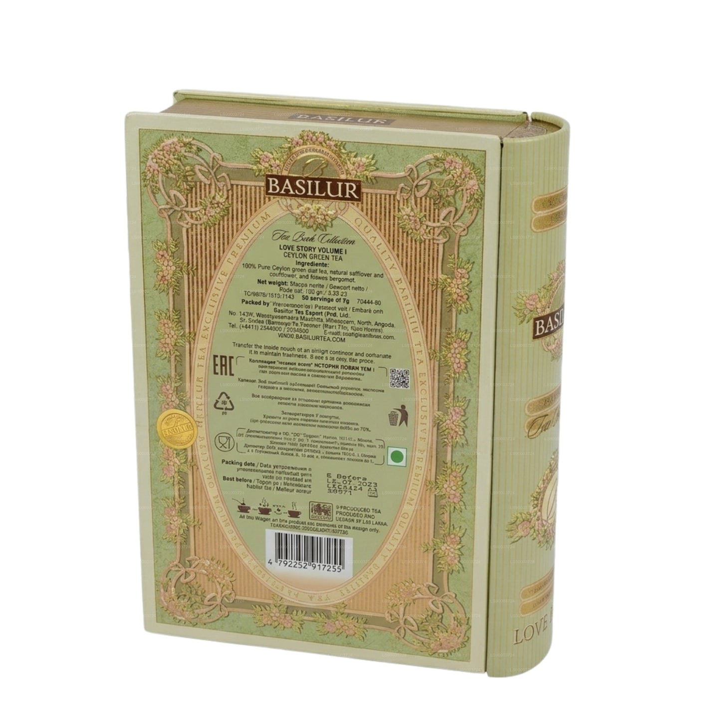 Basilur, libro da tè «Love Story - Volume I», confezione da 100 g