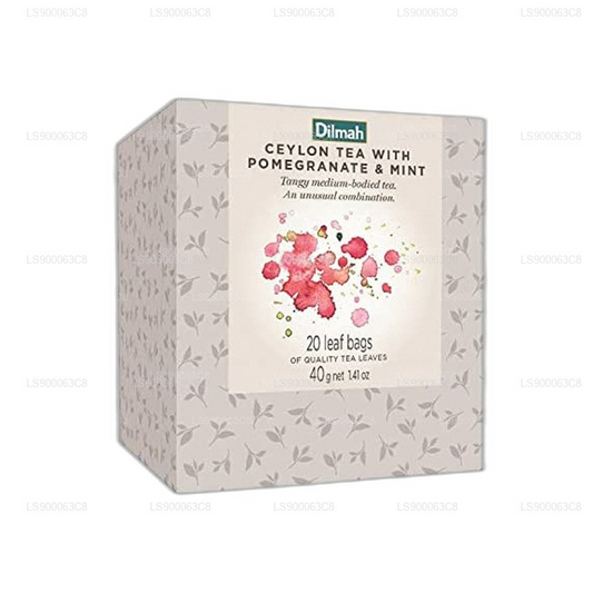 Ricarica per bustine di tè Dilmah Vivid al melograno e menta (40 g), confezione
