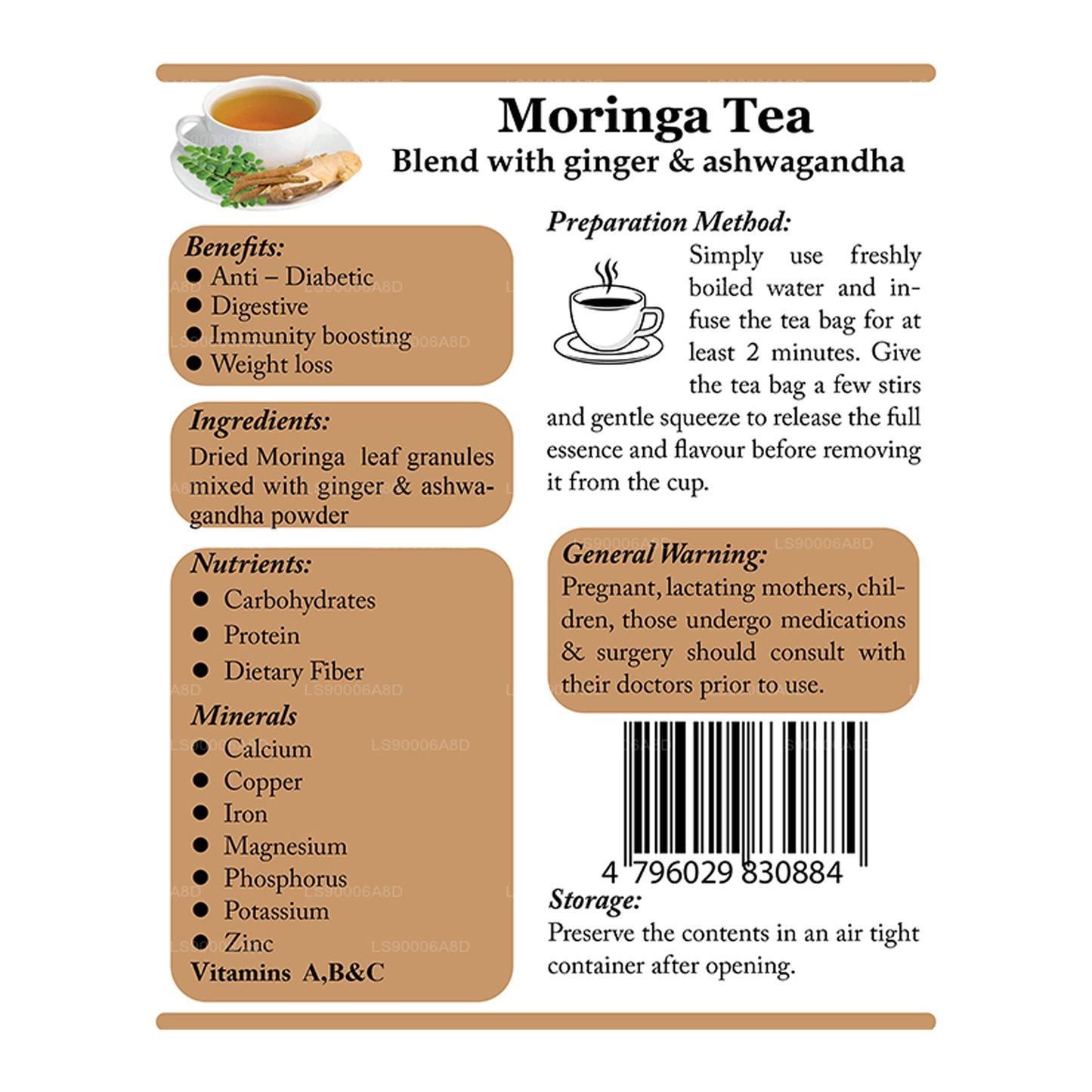 Lifetone Moringa Cinnamon Tea (30g)