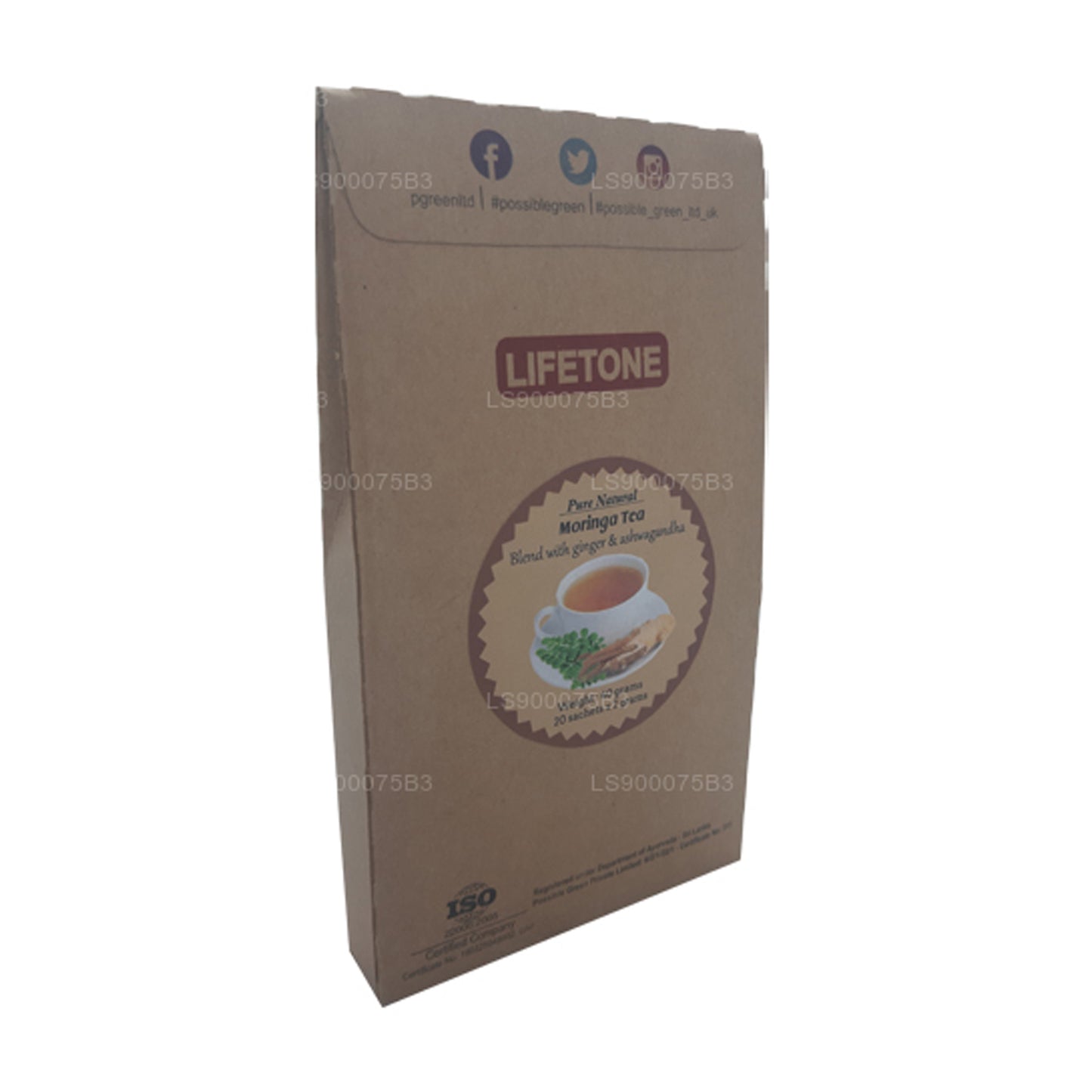 Lifetone Moringa Ashwagandha Ginger Tea  (40g)