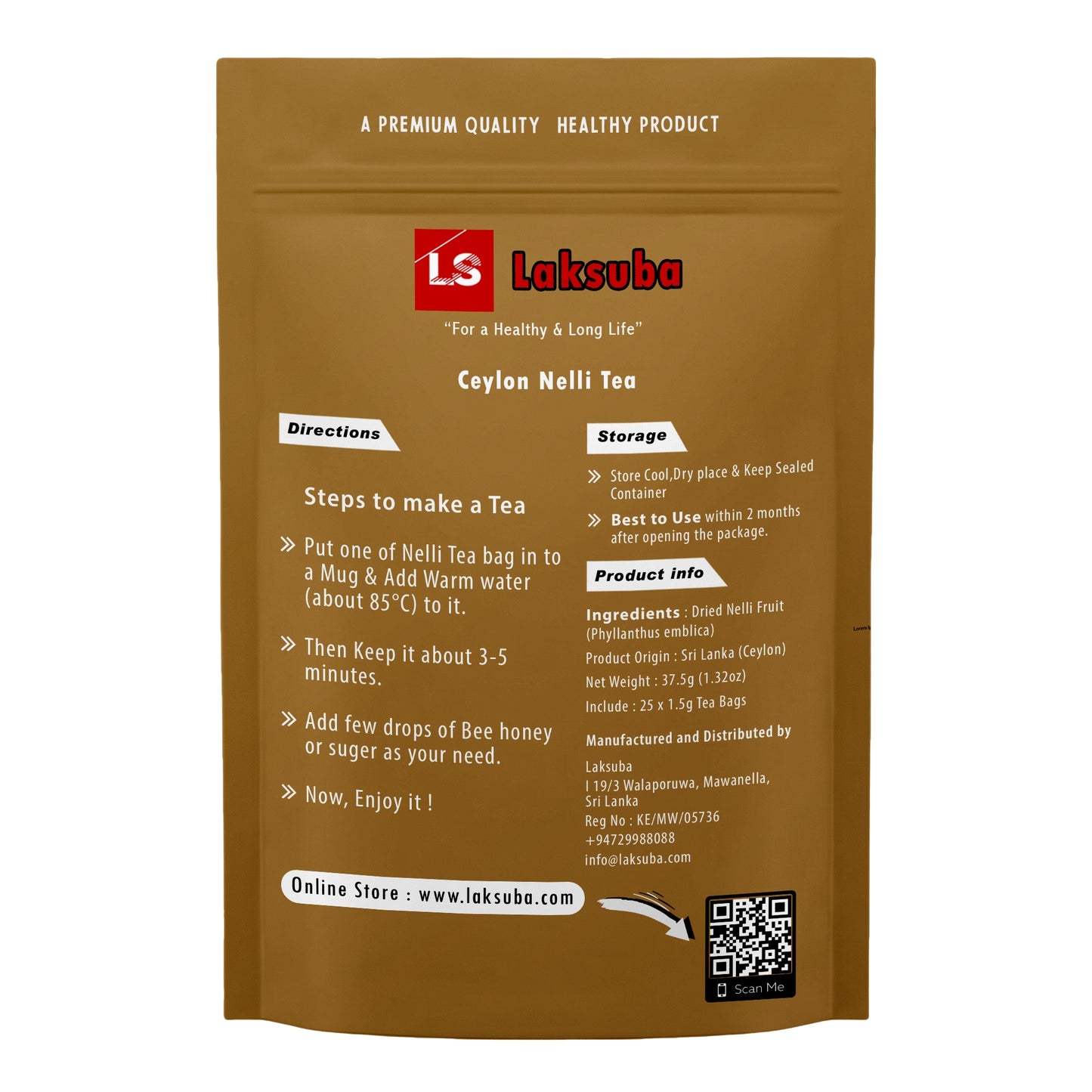 Tè Laksuba Ceylon Nelli (37,5 g) 25 bustine