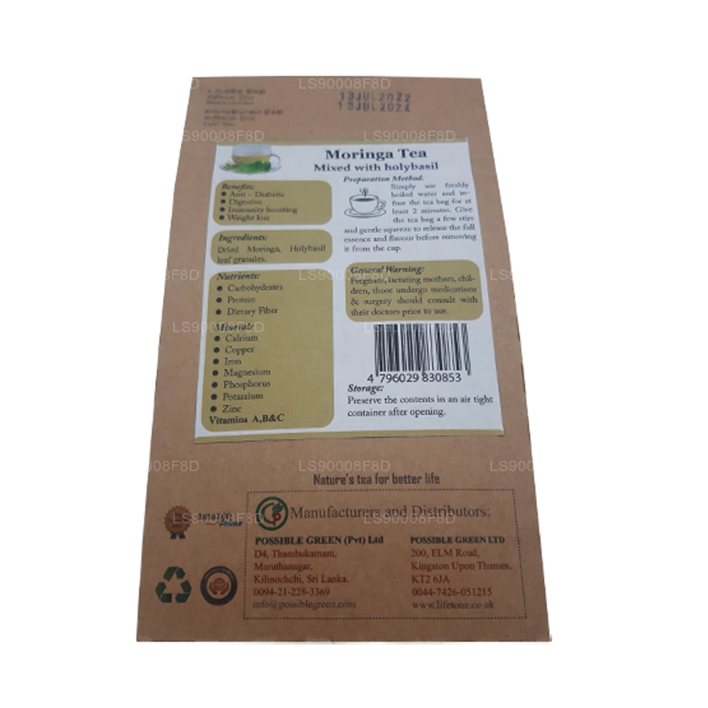 Lifetone Moringa Holy Basil Tea (40g)