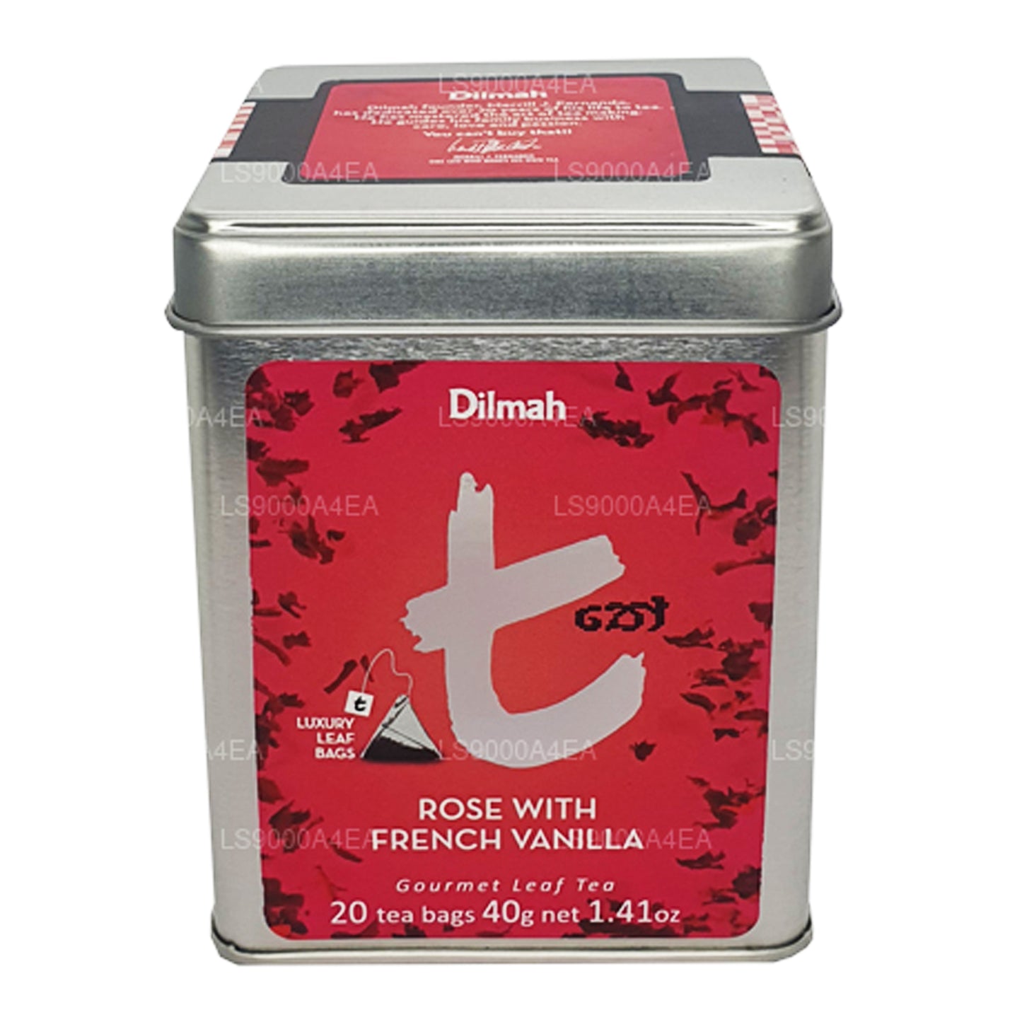 Dilmah t-Series Rose with French Vanilla 20 Tea Bags Leaf Tea (40g)