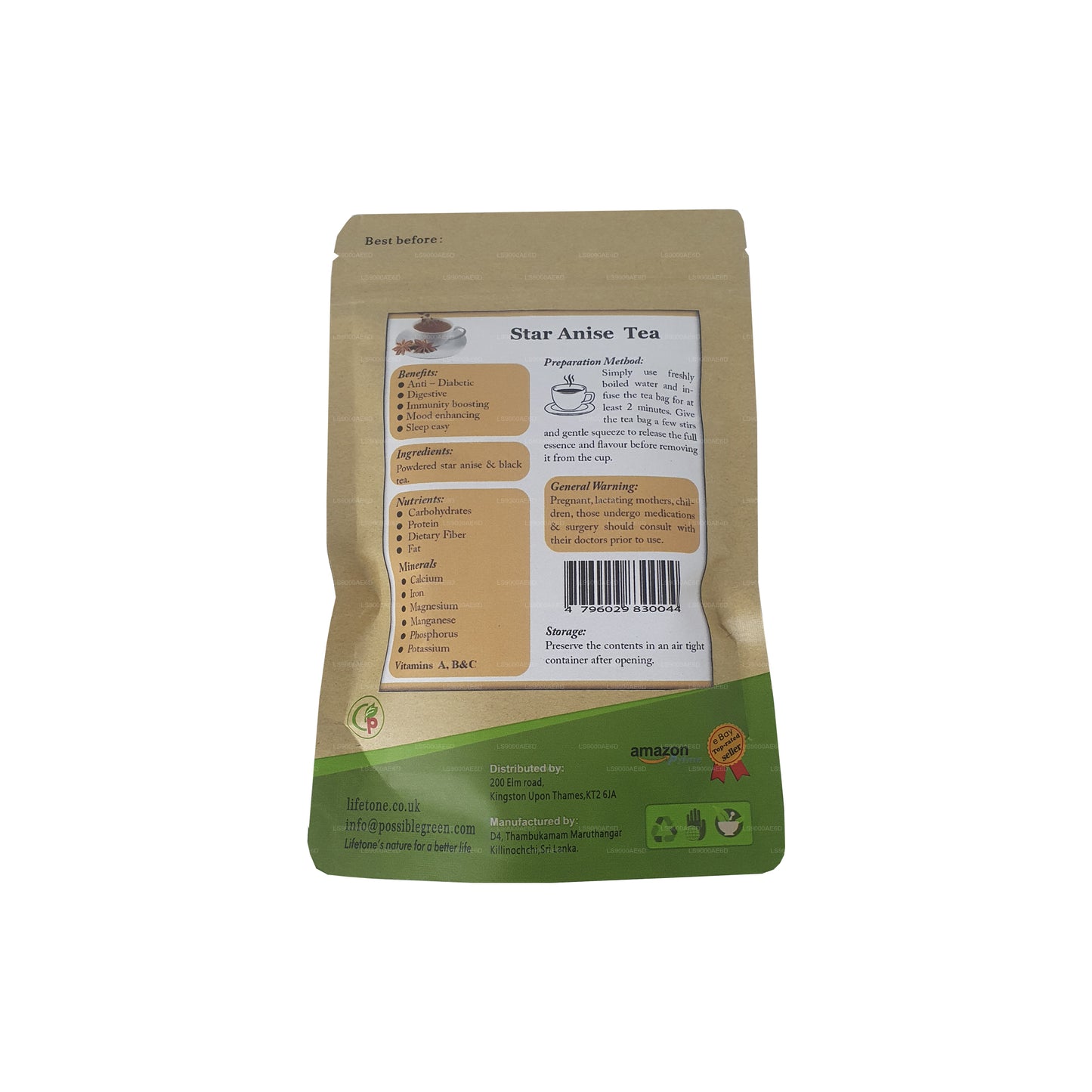 Lifetone Star Anise Tea (40g) 20 Tea Bags