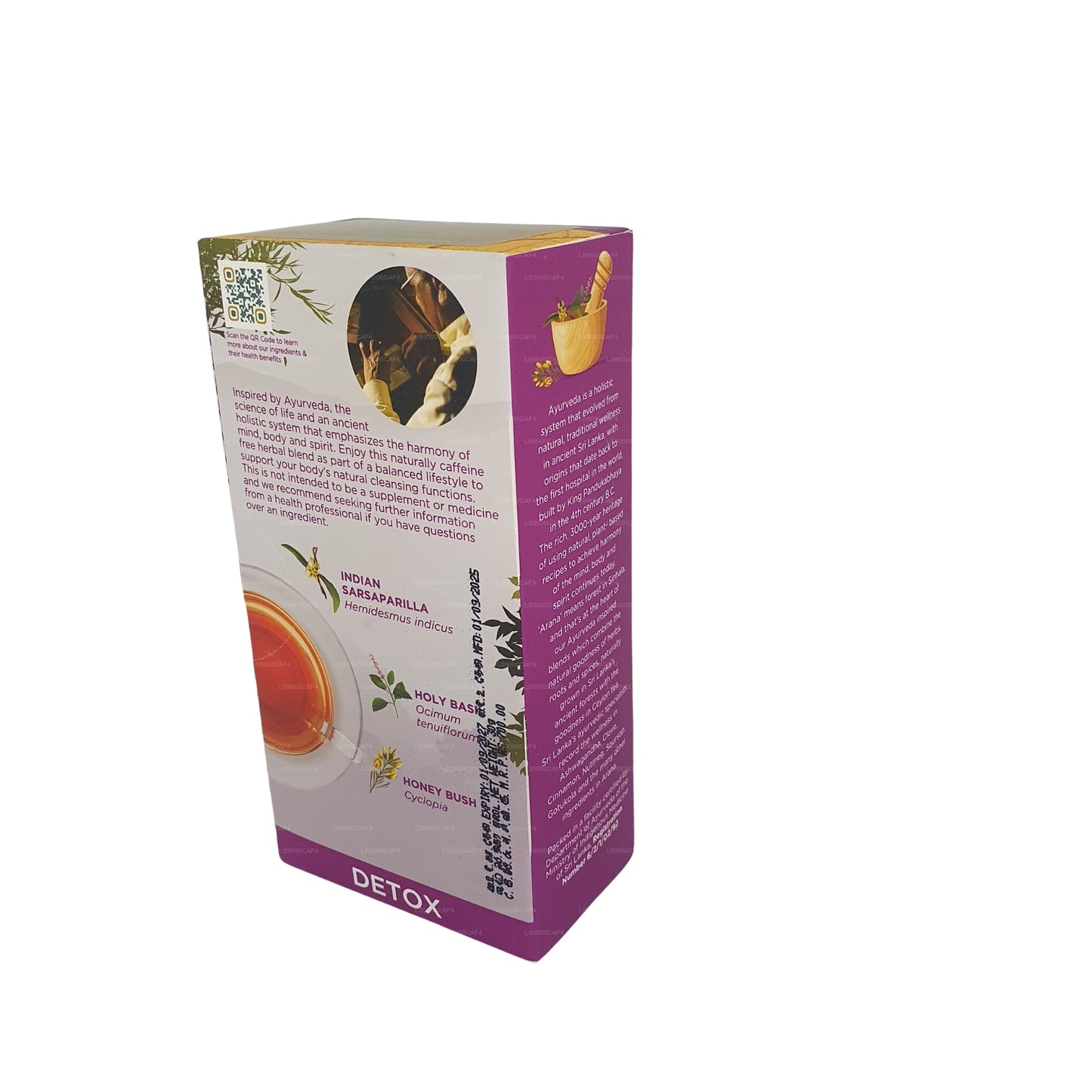 Infuso di erbe naturali Dilmah Arana Detox (20 bustine di tè senza etichetta)
